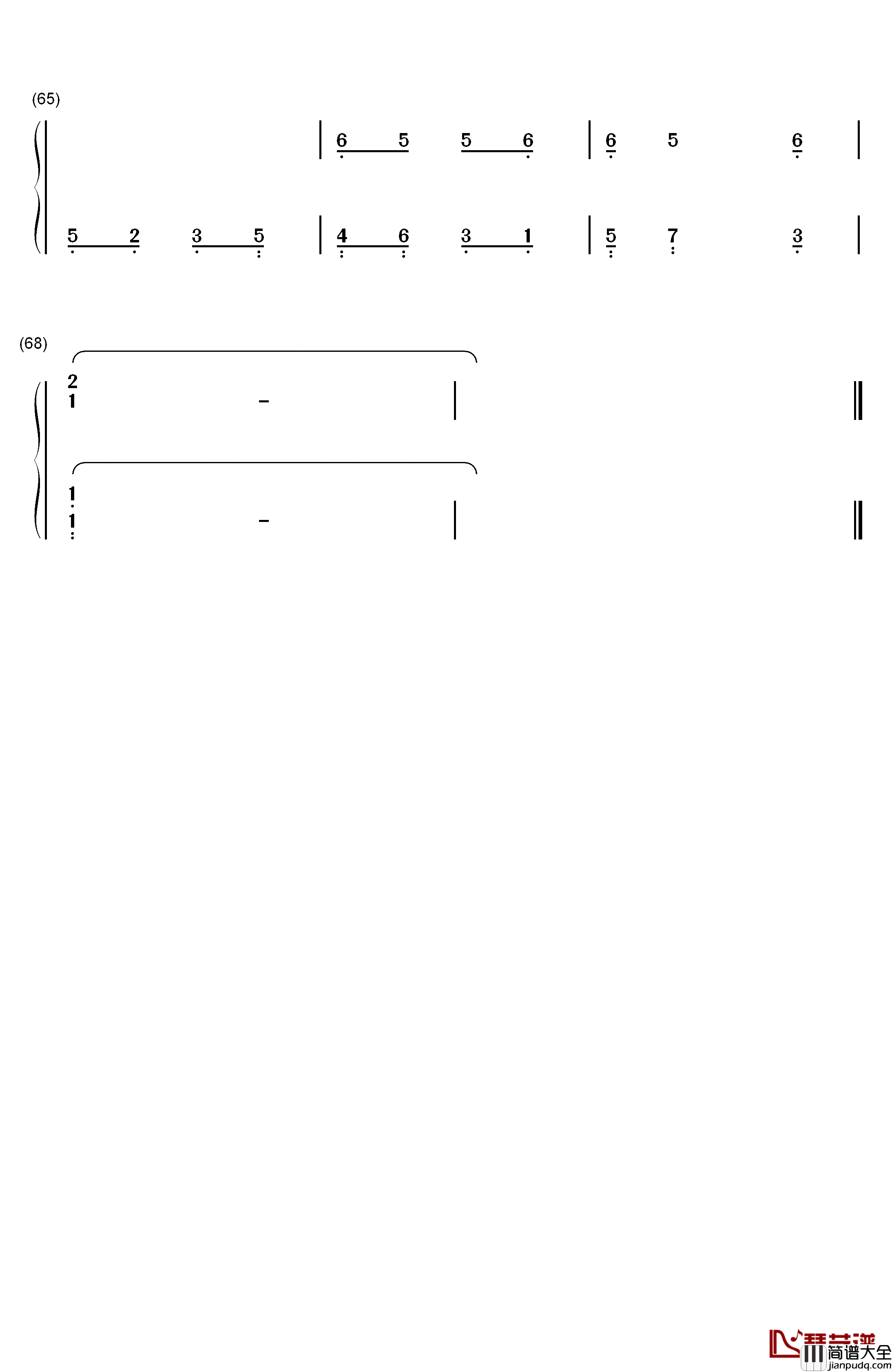 爱殇钢琴简谱_数字双手_董贞