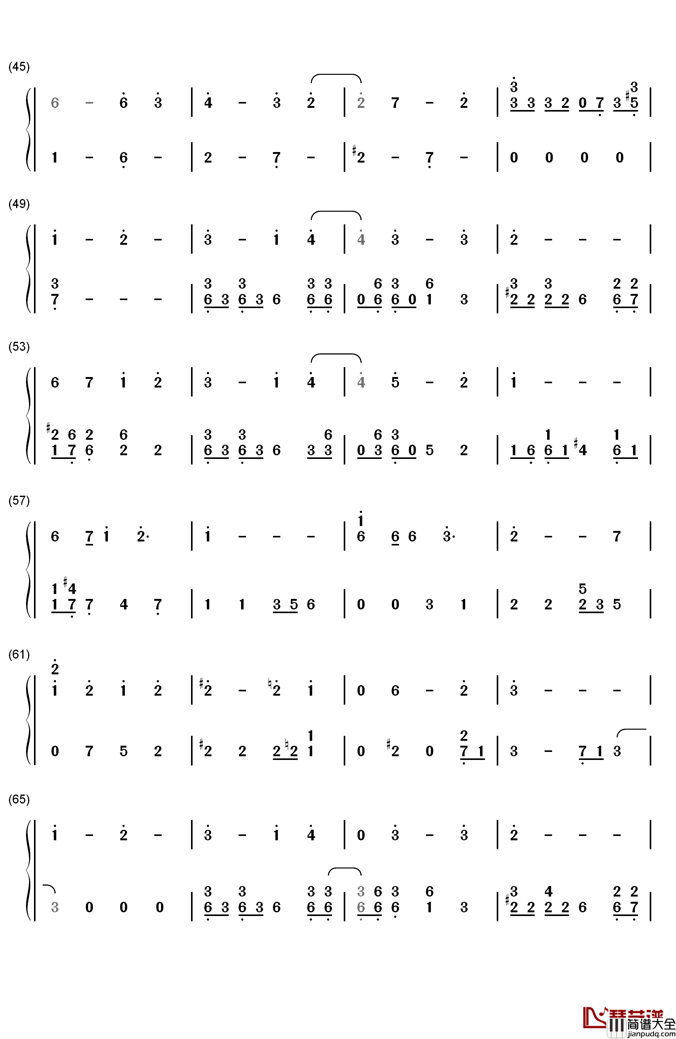 苍き月満ちて钢琴简谱_数字双手_AKIRA