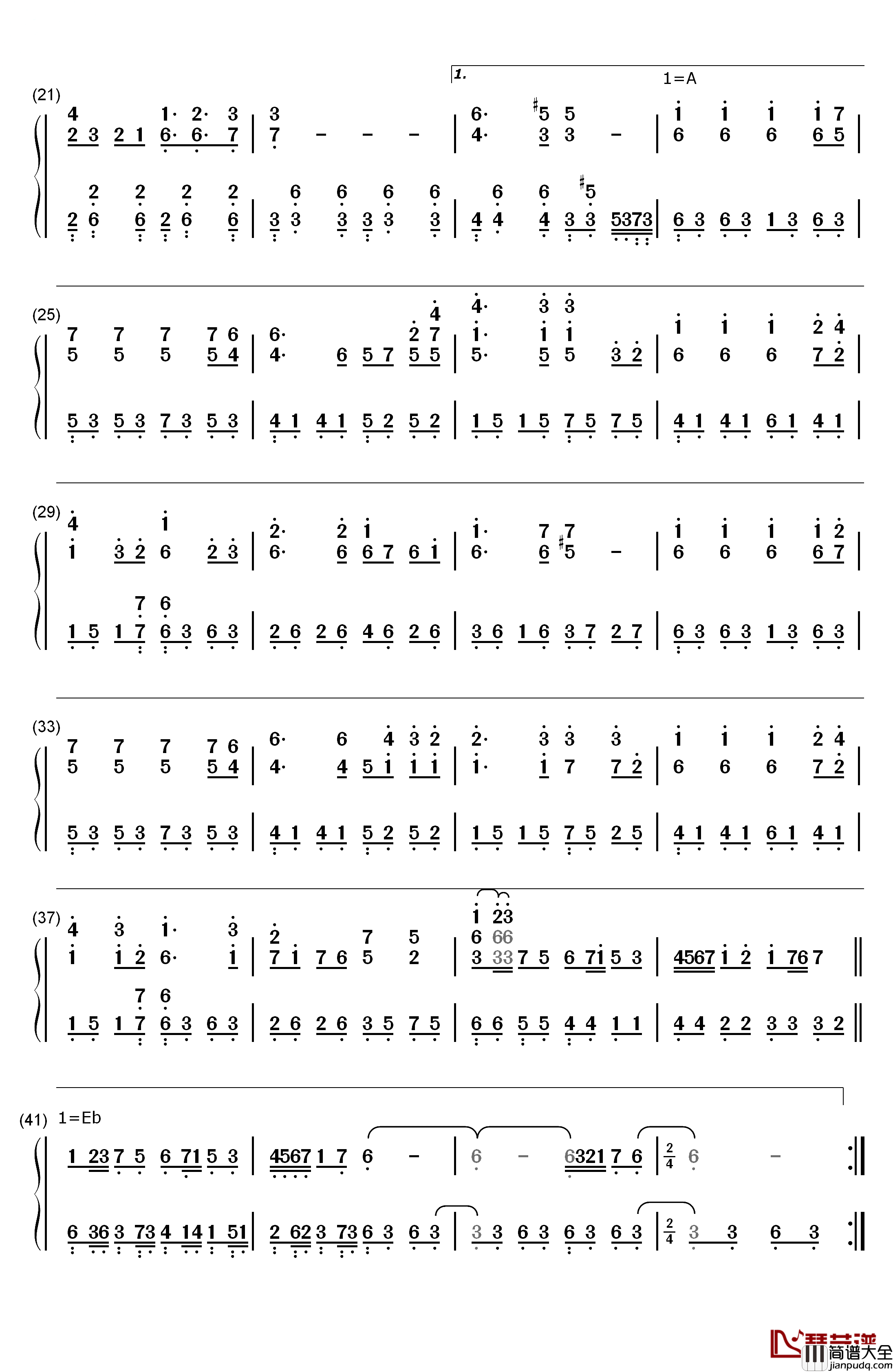 光の旋律钢琴简谱_数字双手_Kalafina