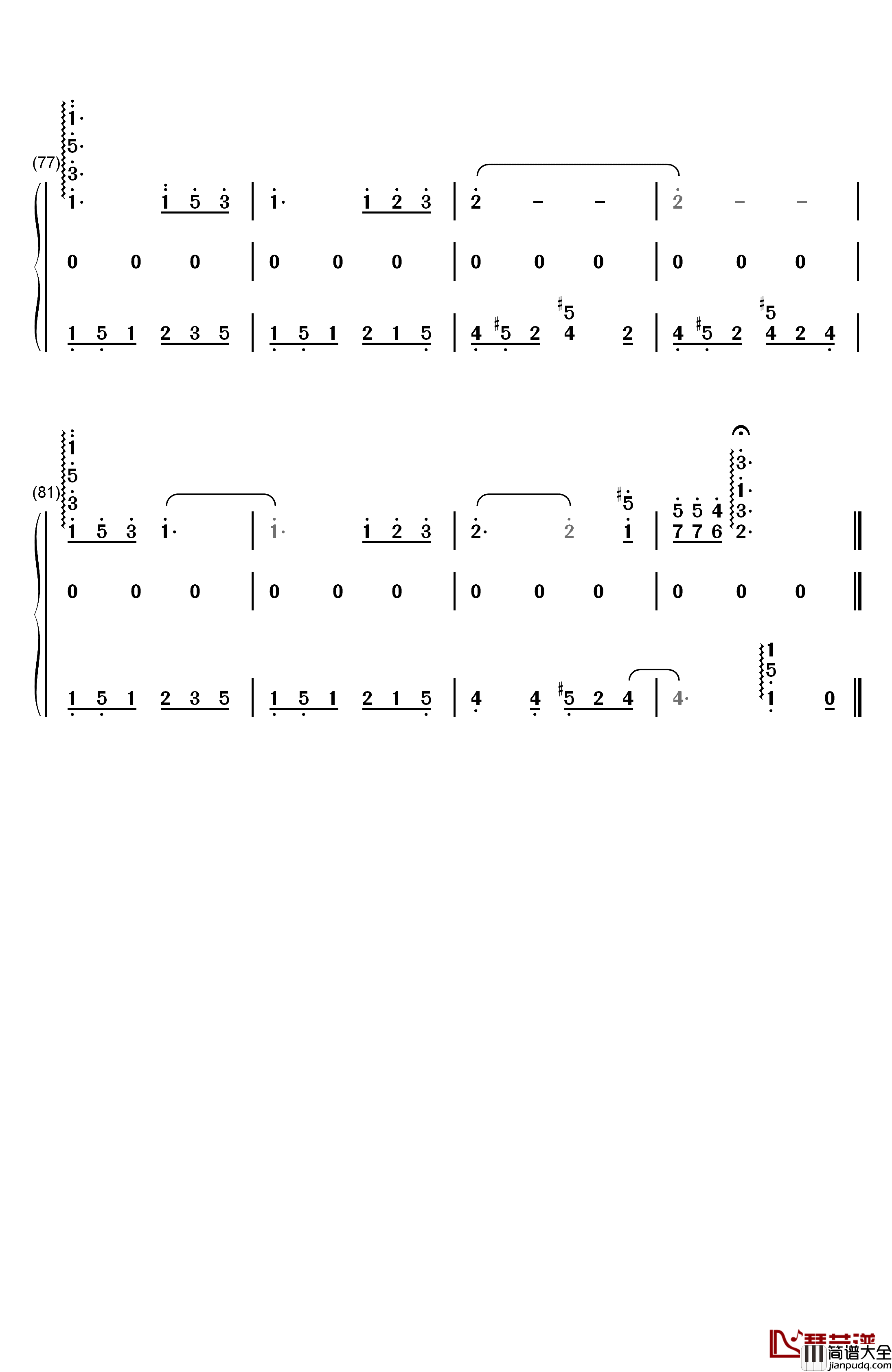 原来你也在这里钢琴简谱_数字双手_刘若英