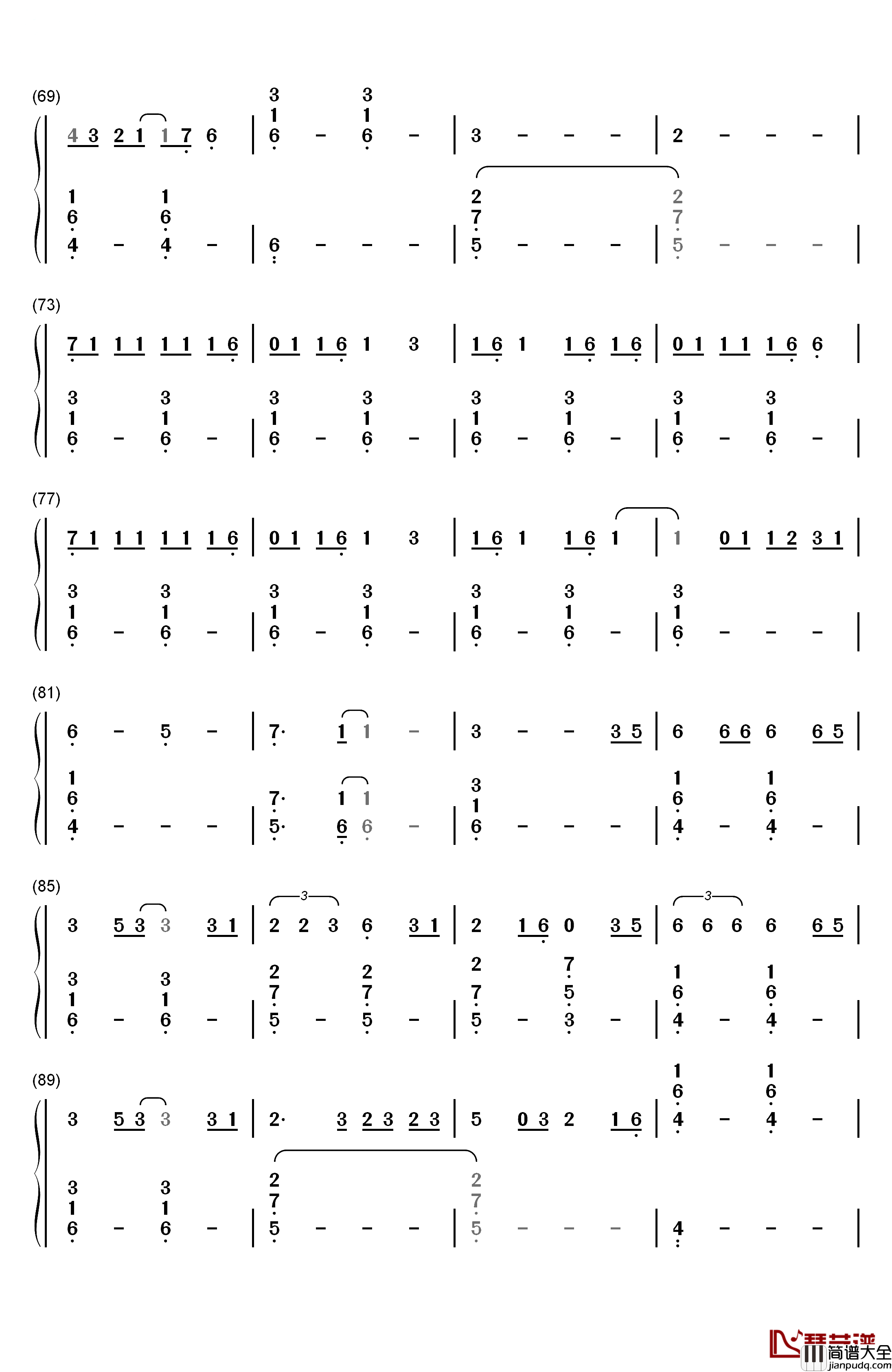 Dream_It_Possible钢琴简谱_数字双手_张靓颖