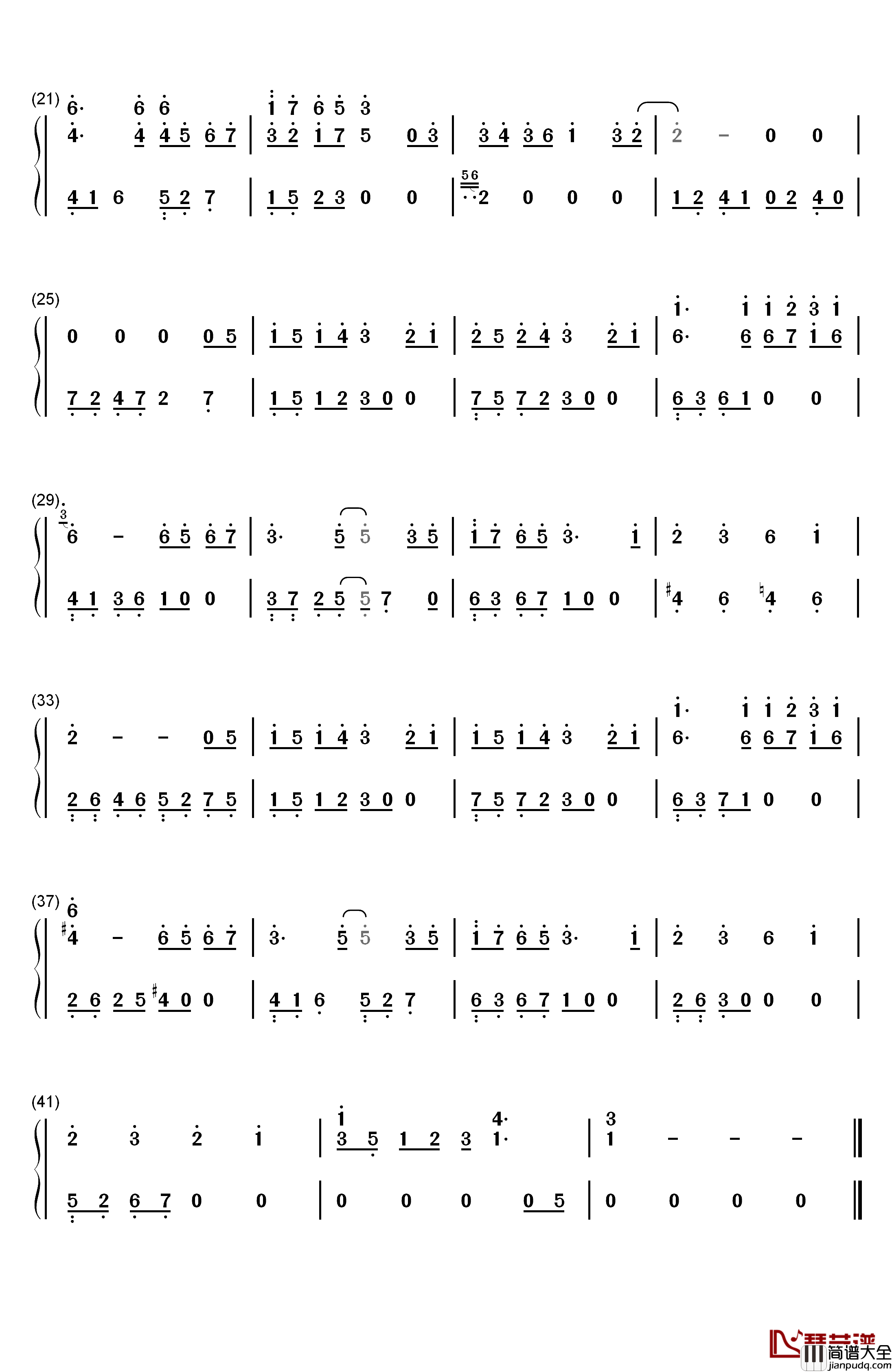 言叶にできない想い钢琴简谱_数字双手_Leaf