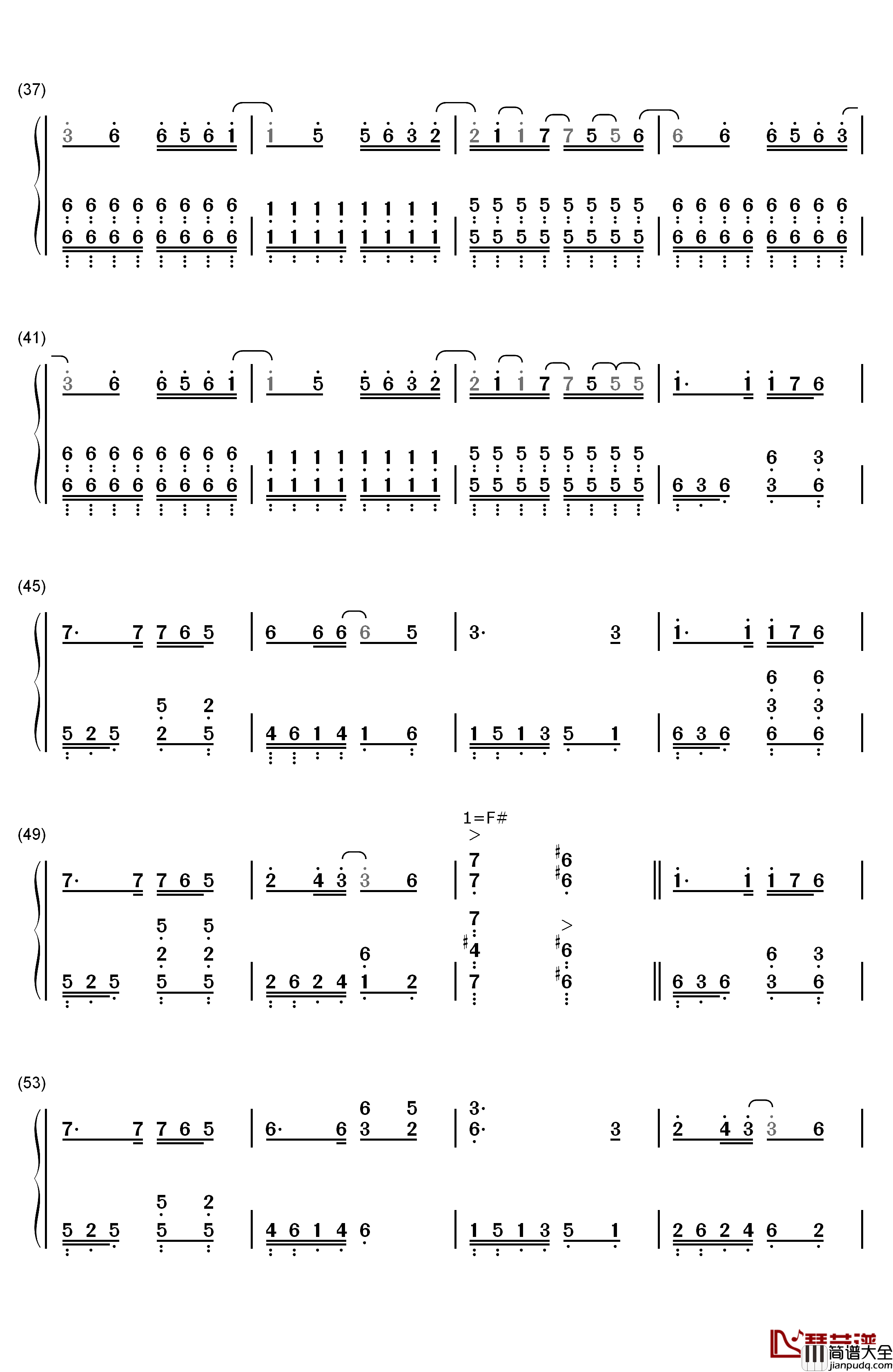 Nemo钢琴简谱_数字双手_Nightwish