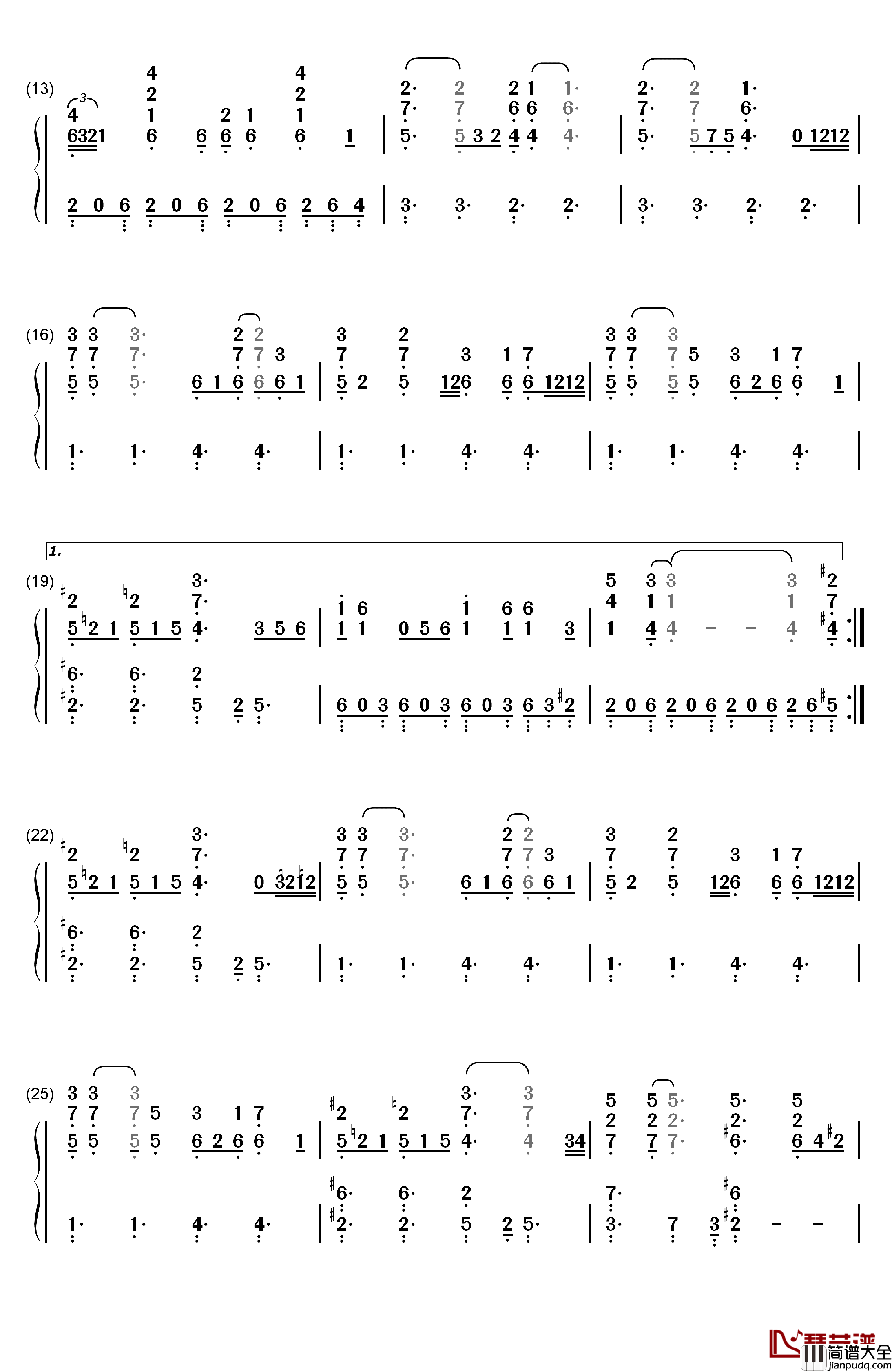 Wake_Up钢琴简谱_数字双手_Alicia_Keys