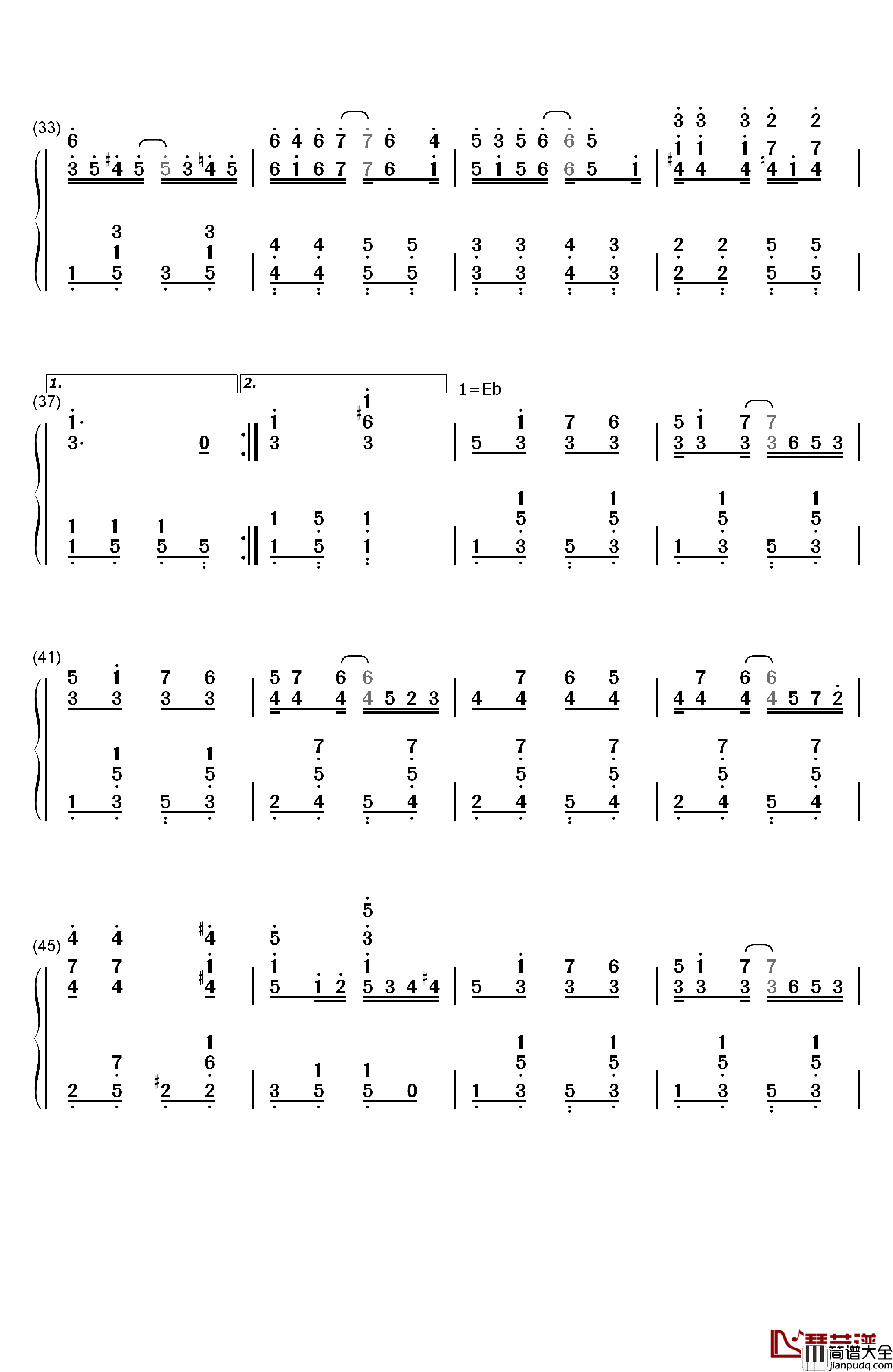 Peacherine_Rag钢琴简谱_数字双手_Scott_Joplin