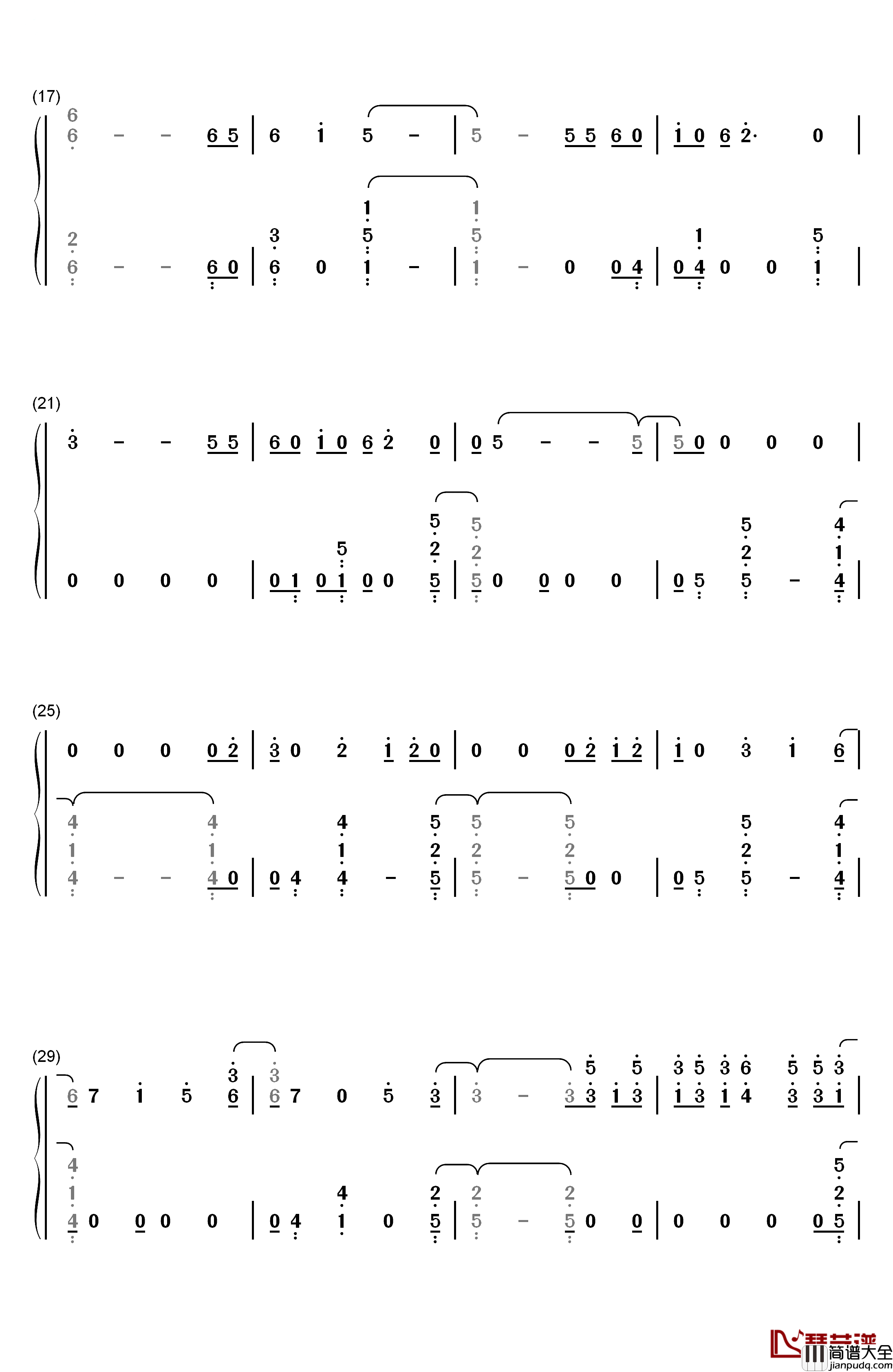 Space_Between钢琴简谱_数字双手_Mal_Evie