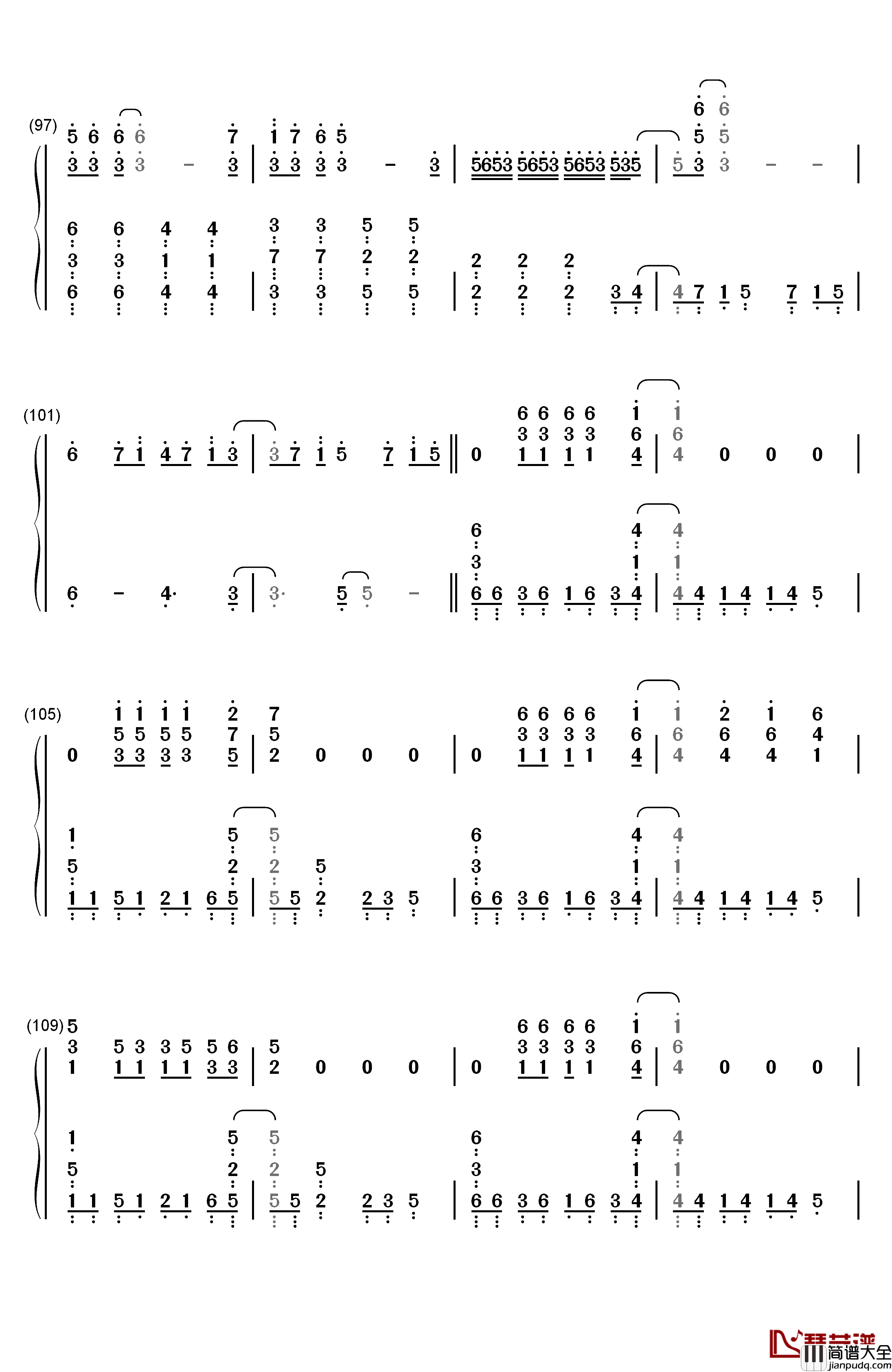 Square_Hammer钢琴简谱_数字双手_Ghost