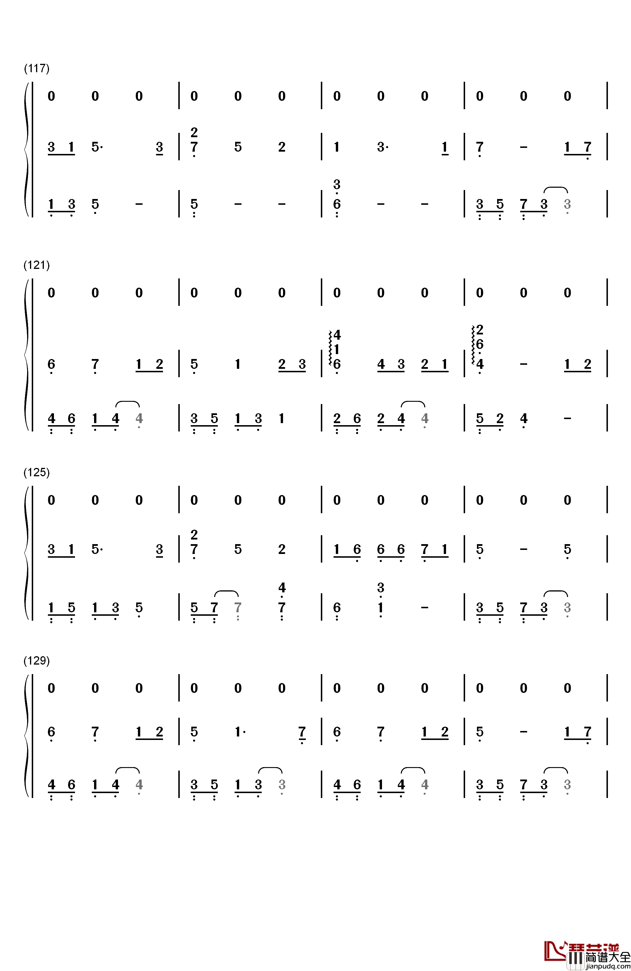 千与千寻和卡农合奏钢琴简谱_数字双手_久石让_宫崎骏