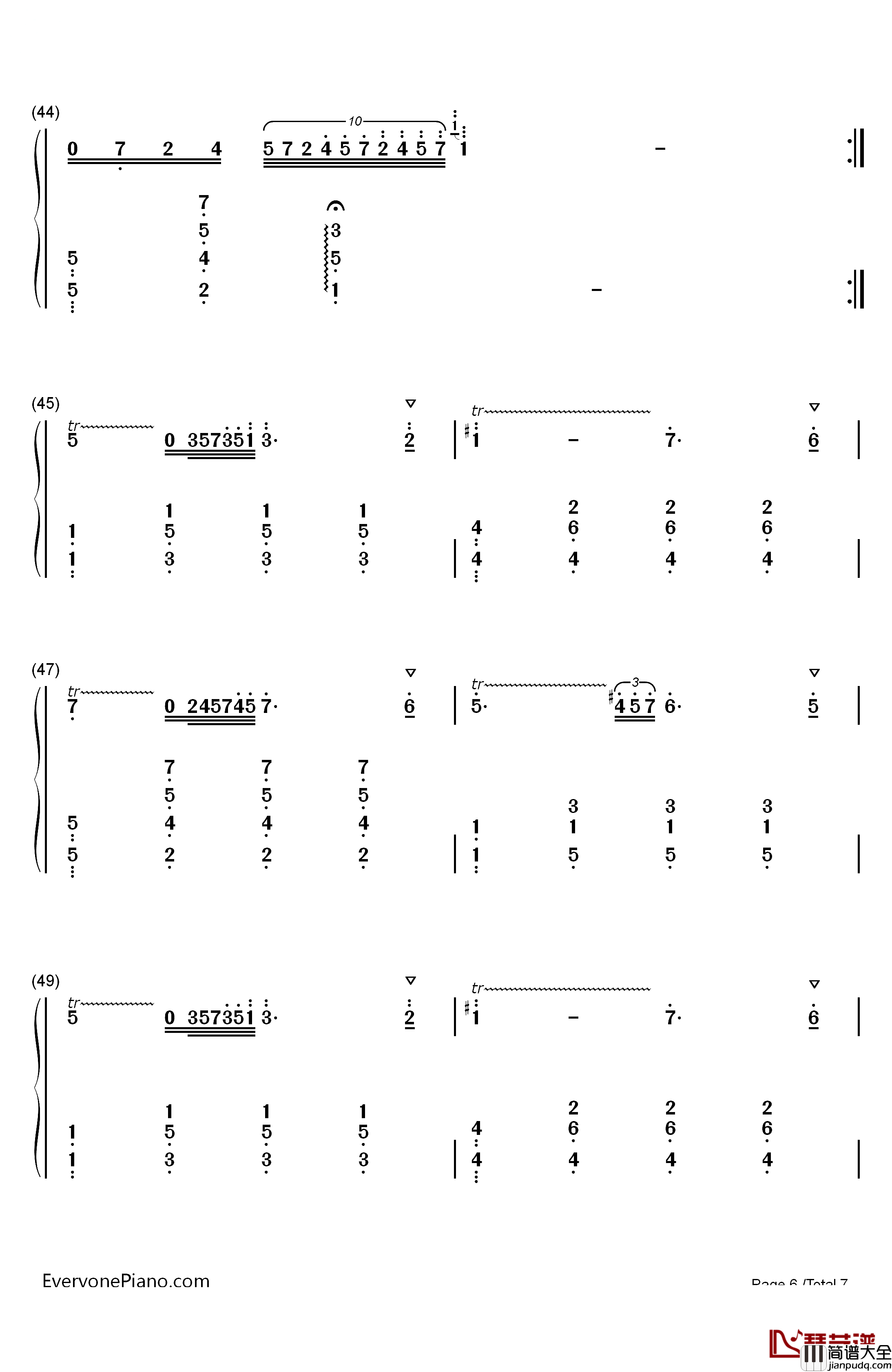 少女的祈祷钢琴简谱_数字双手_巴达捷芙斯卡(Badarzewska)