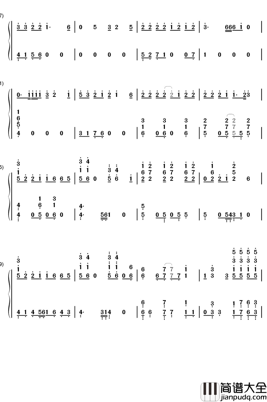 Moonlight钢琴简谱_数字双手_EXO