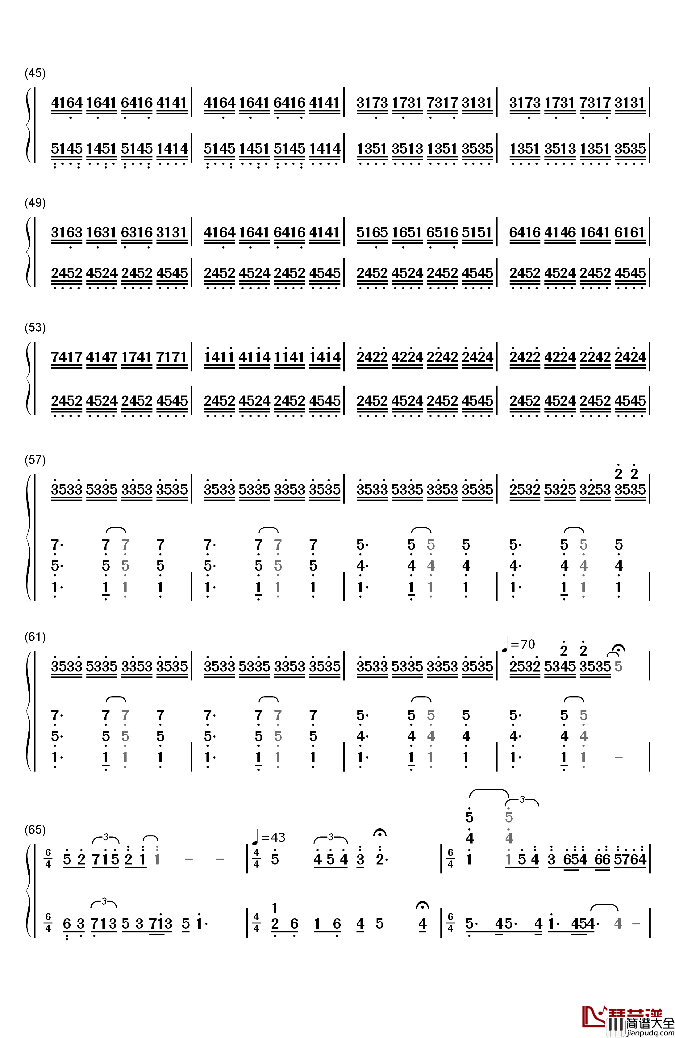 The_Sunbeams..._They_Scatter钢琴简谱_数字双手_Yiruma