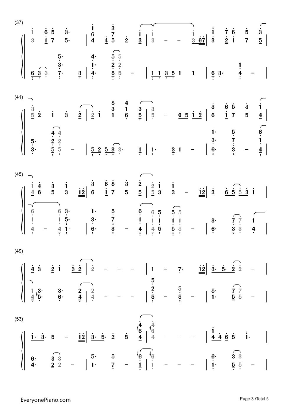 水之锦钢琴简谱_数字双手_Kevin_Kern