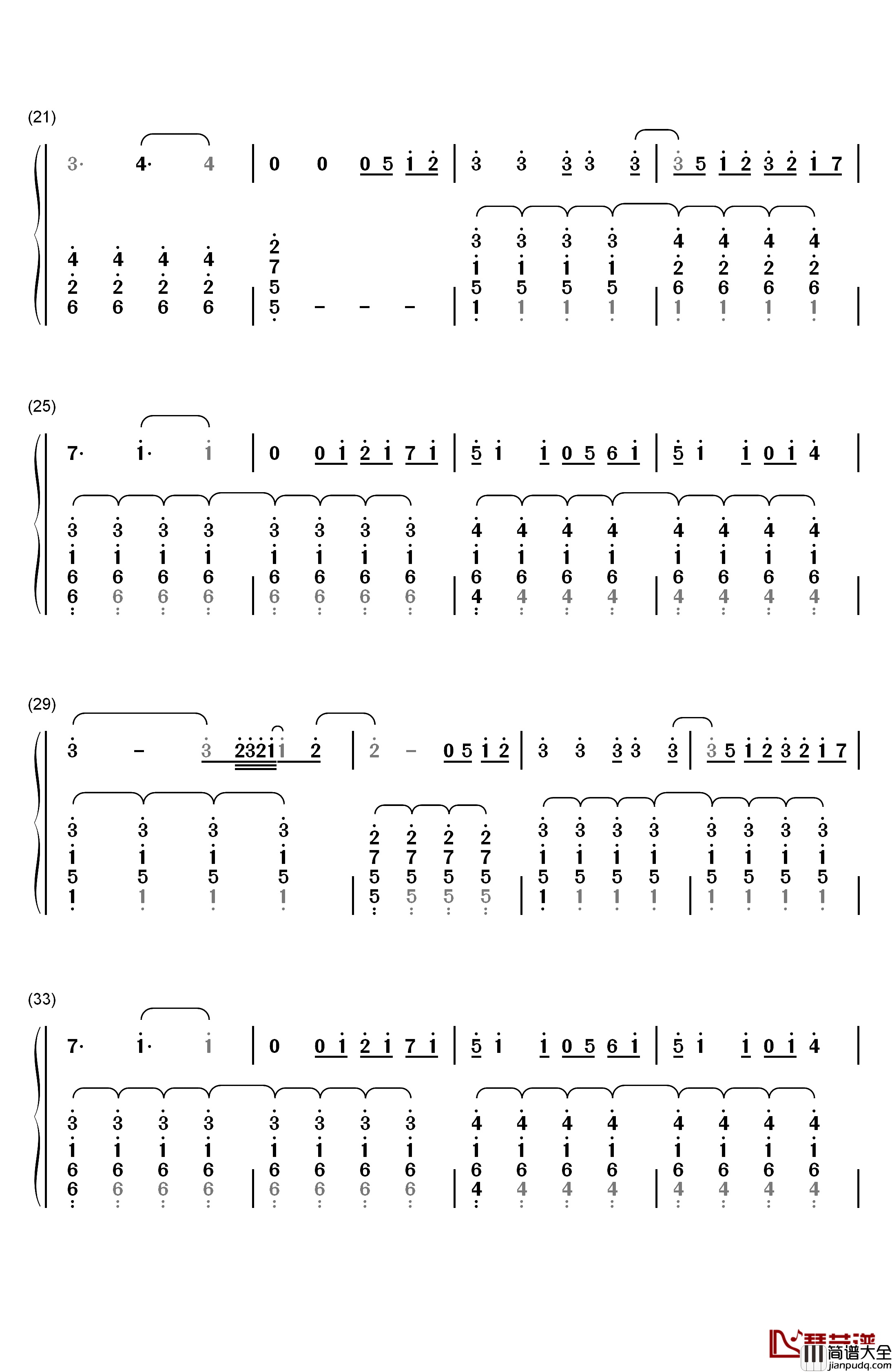 Secret_Love_Song钢琴简谱_数字双手_Little_Mix