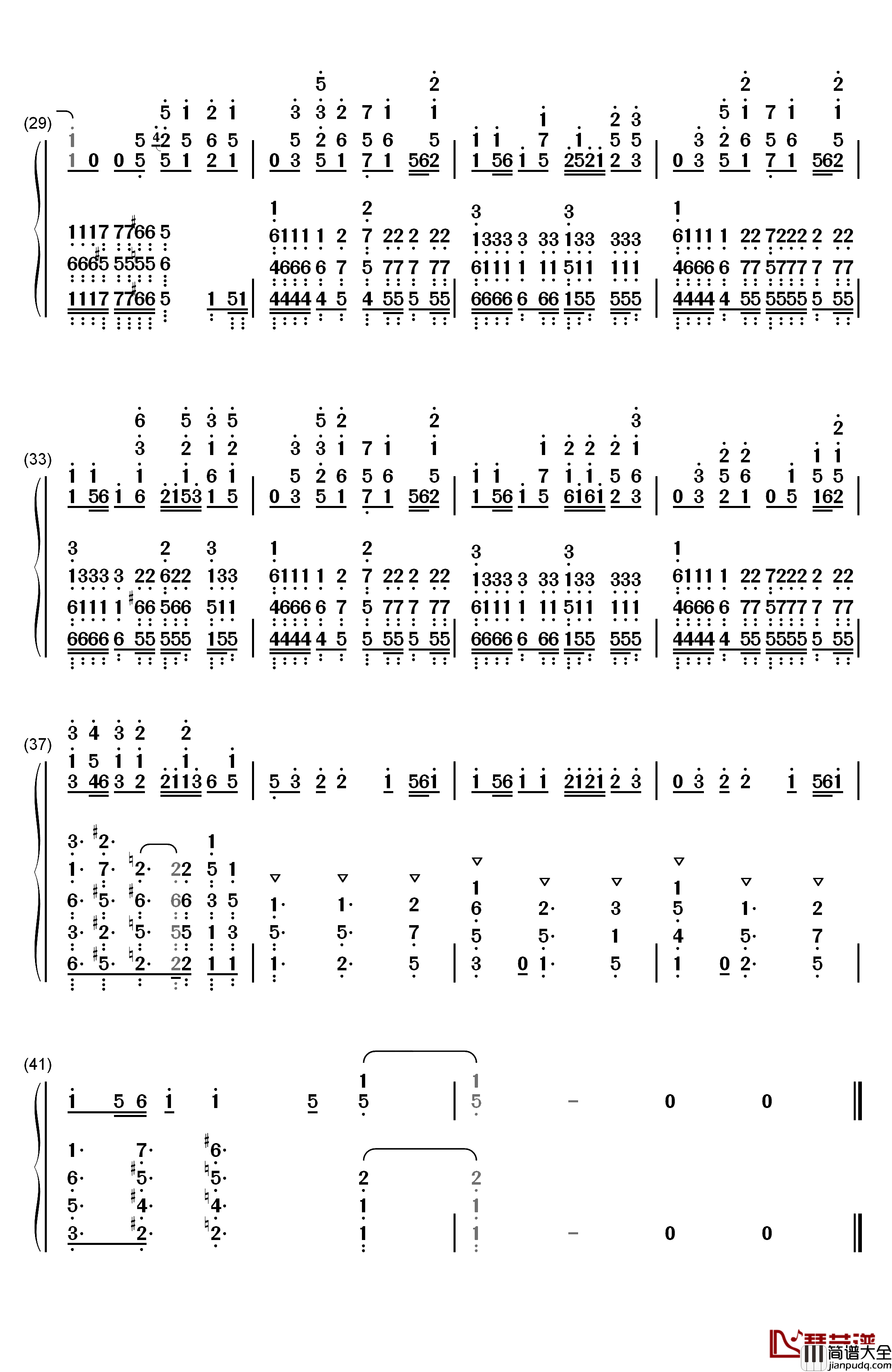 一花依世界钢琴简谱_数字双手_洛天依