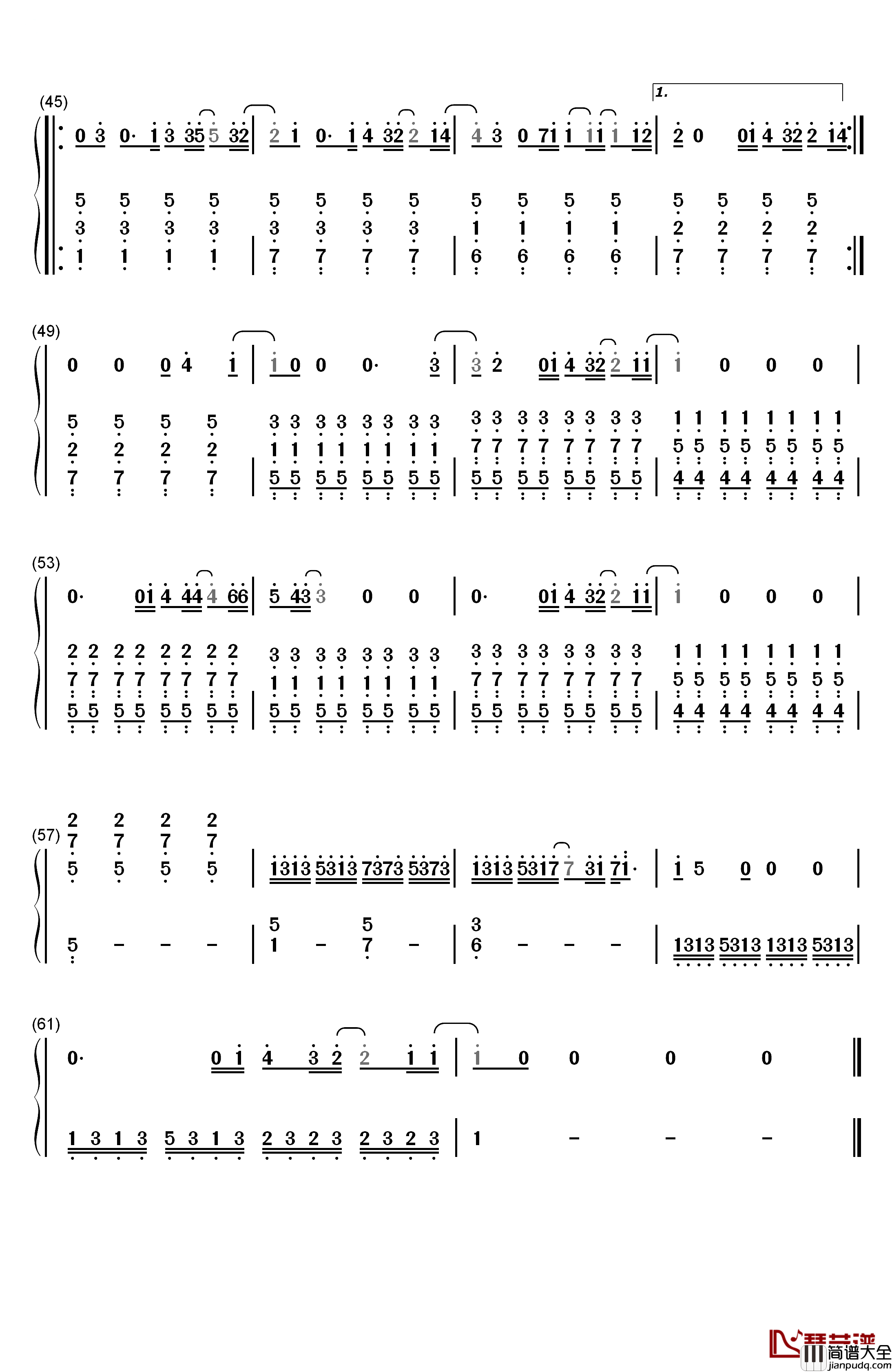 Boston钢琴简谱_数字双手_AUGUSTANA