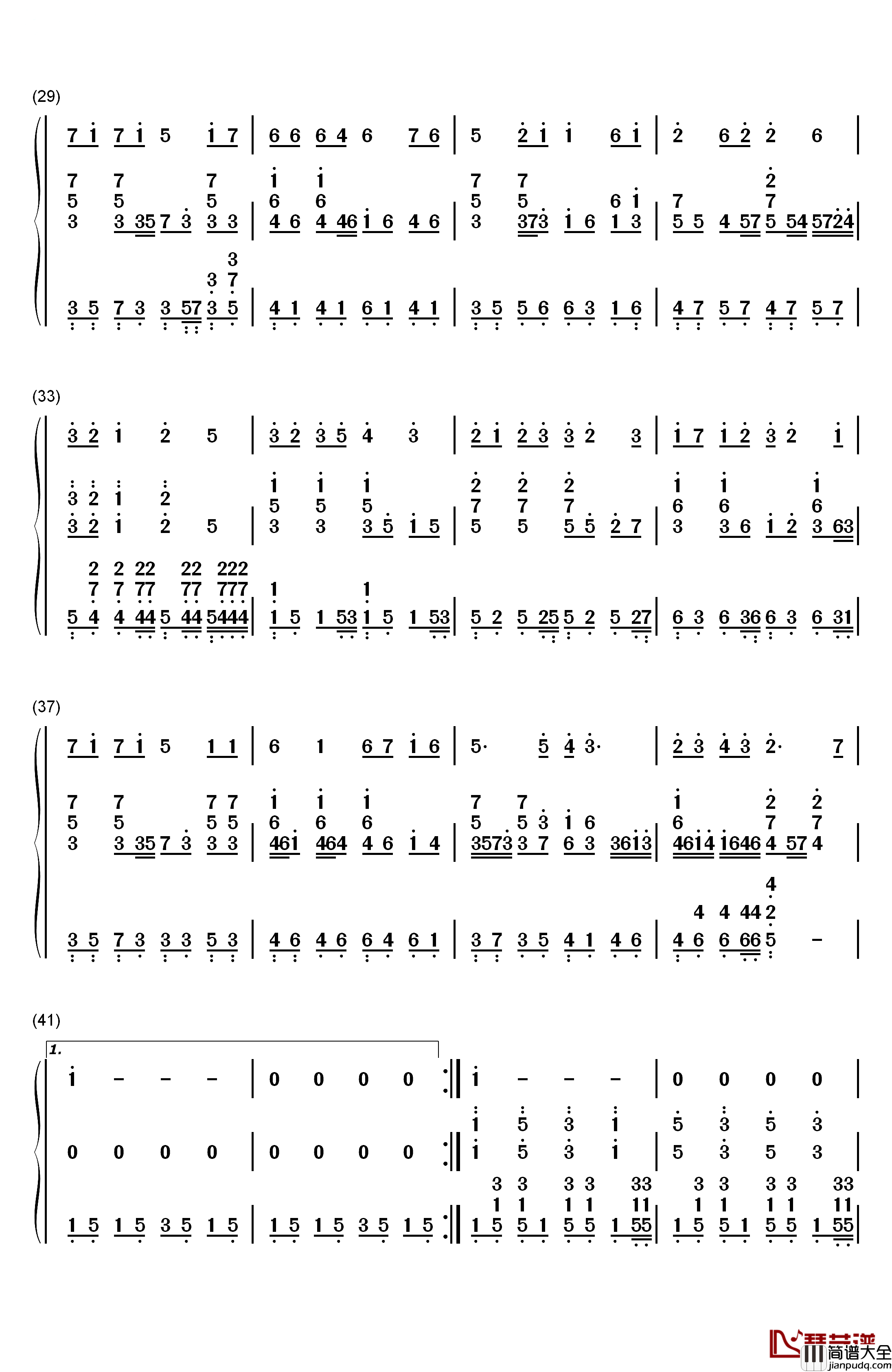 死性不改钢琴简谱_数字双手_Twins_BOY'Z