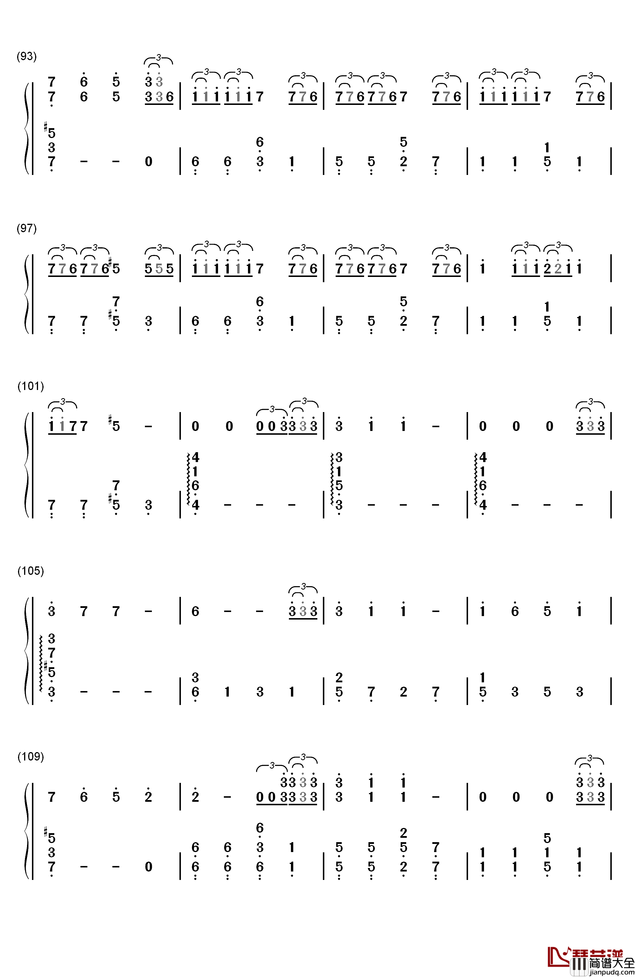 Stressed_Out钢琴简谱_数字双手_Twenty_One_Pilots