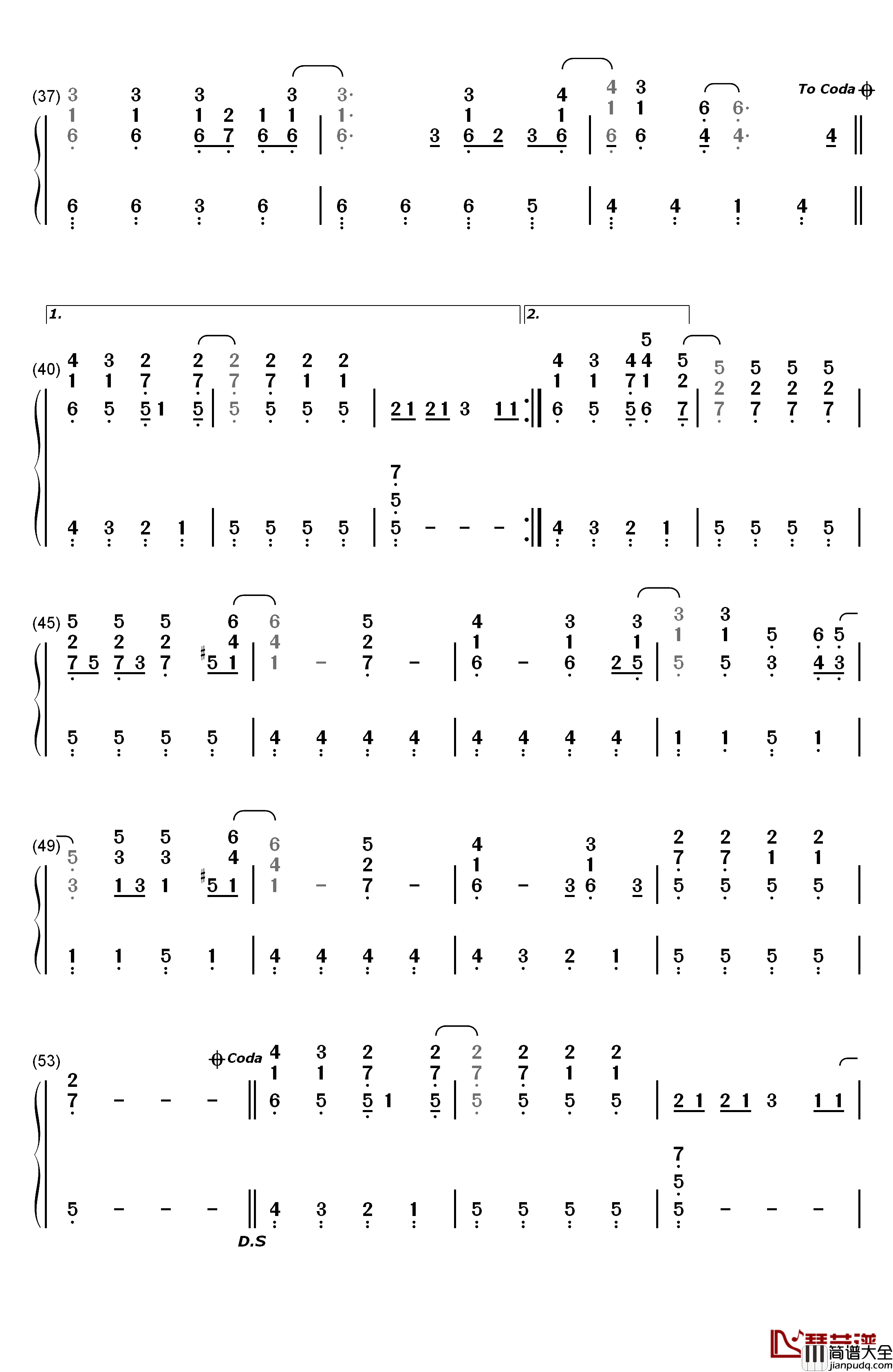 The_Show钢琴简谱_数字双手_Lenka