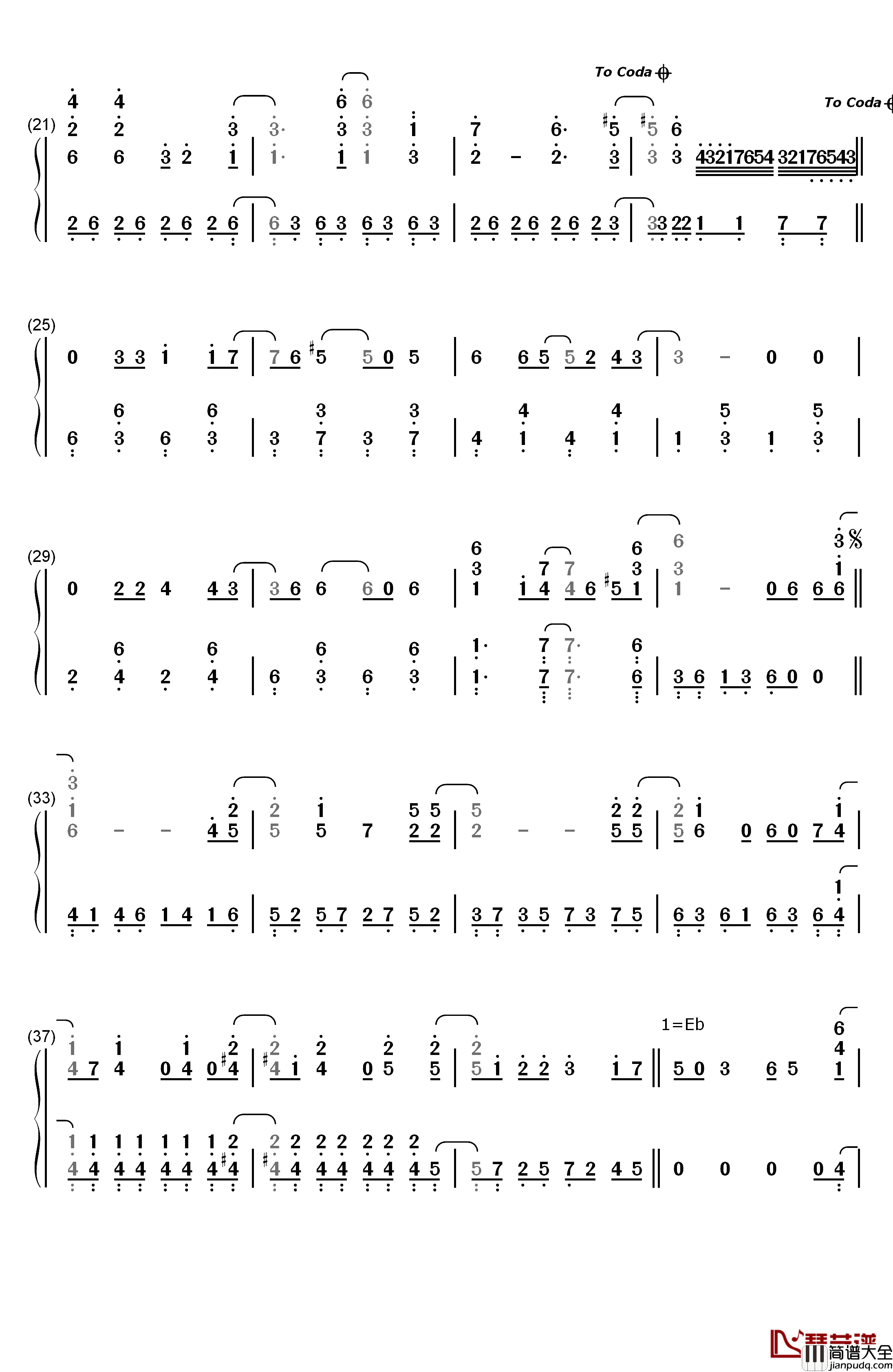 东京テディベア钢琴简谱_数字双手_镜音リン