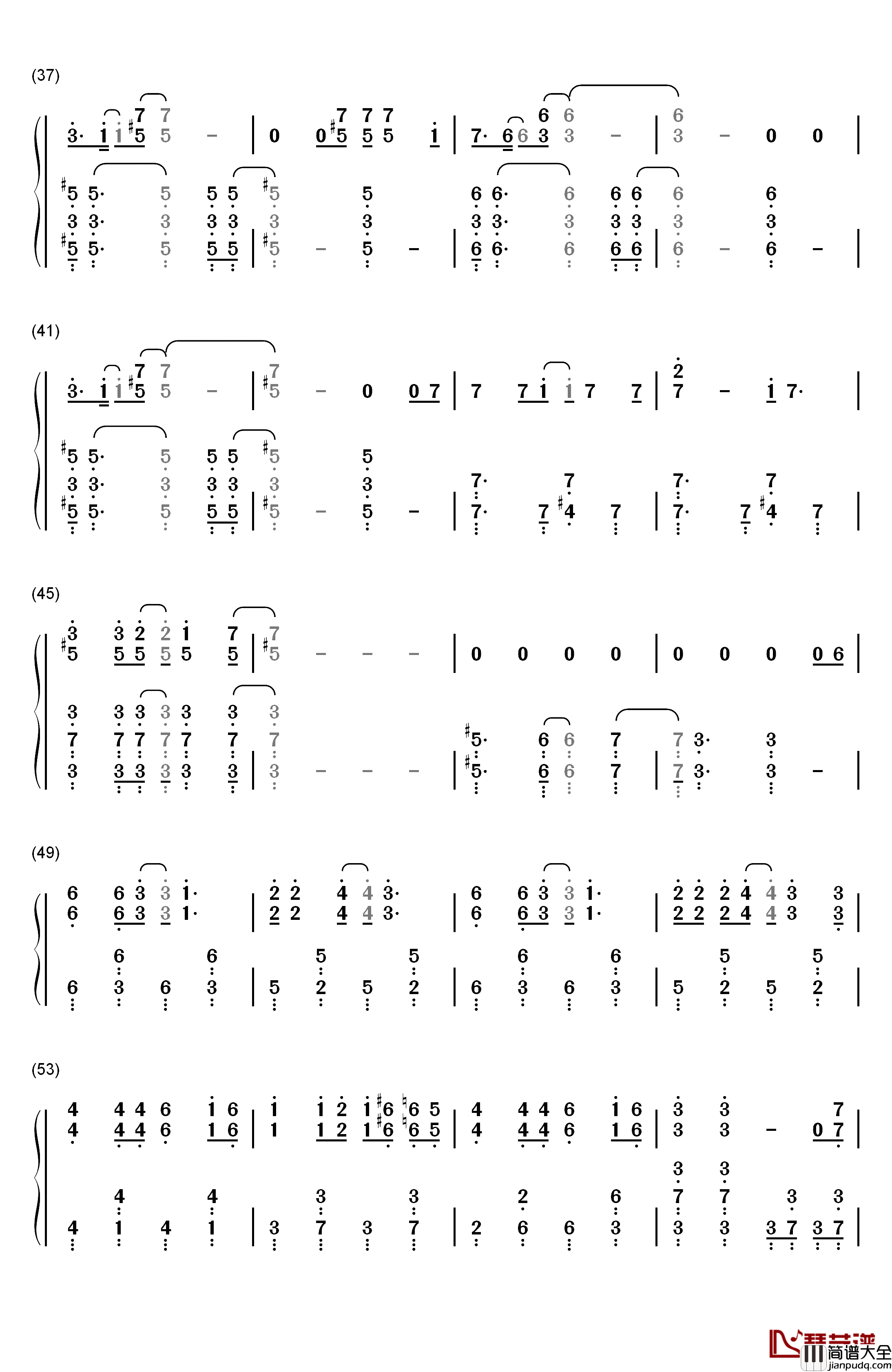 The_Day钢琴简谱_数字双手_色情涂鸦