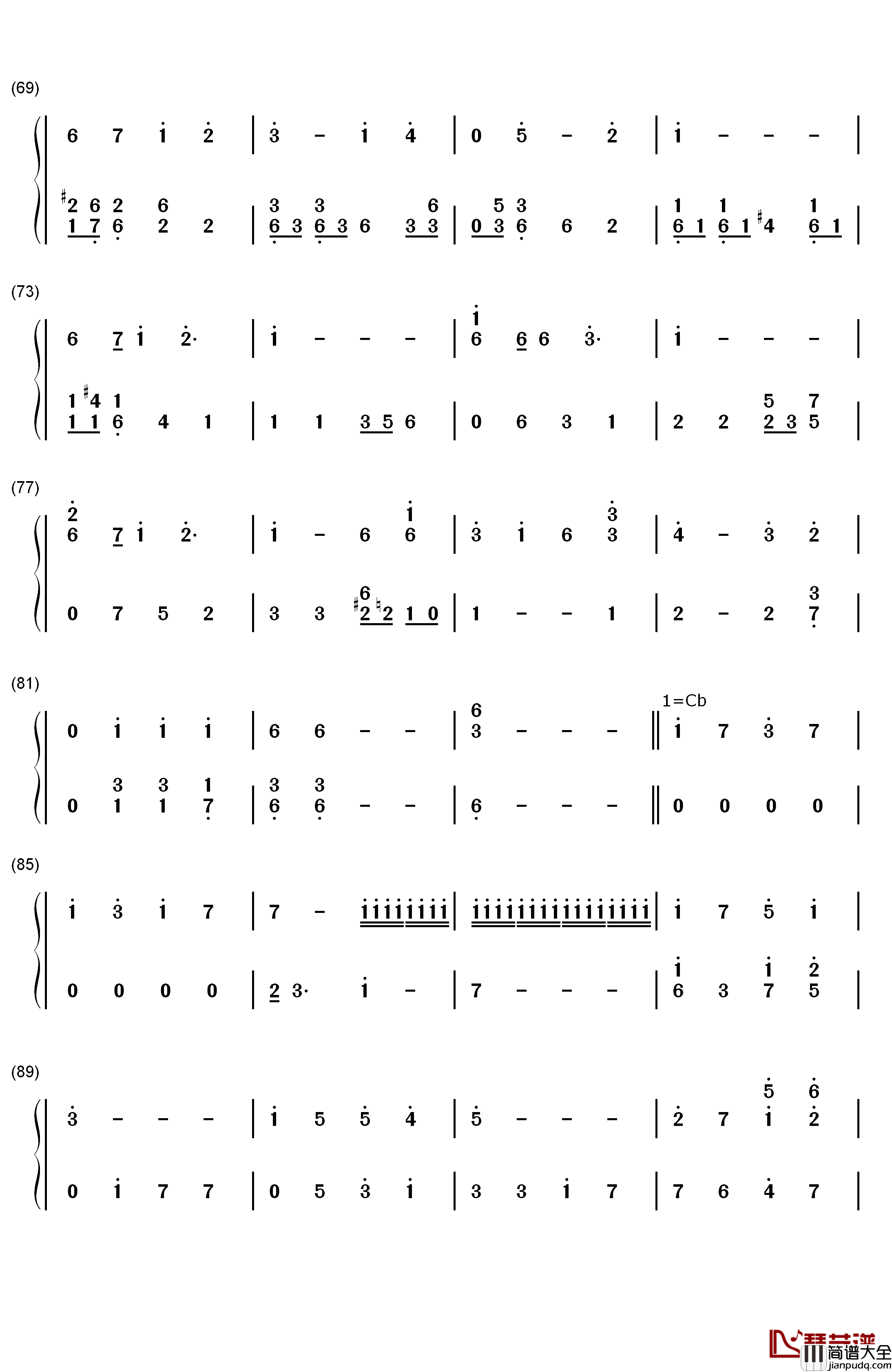 苍き月満ちて钢琴简谱_数字双手_AKIRA