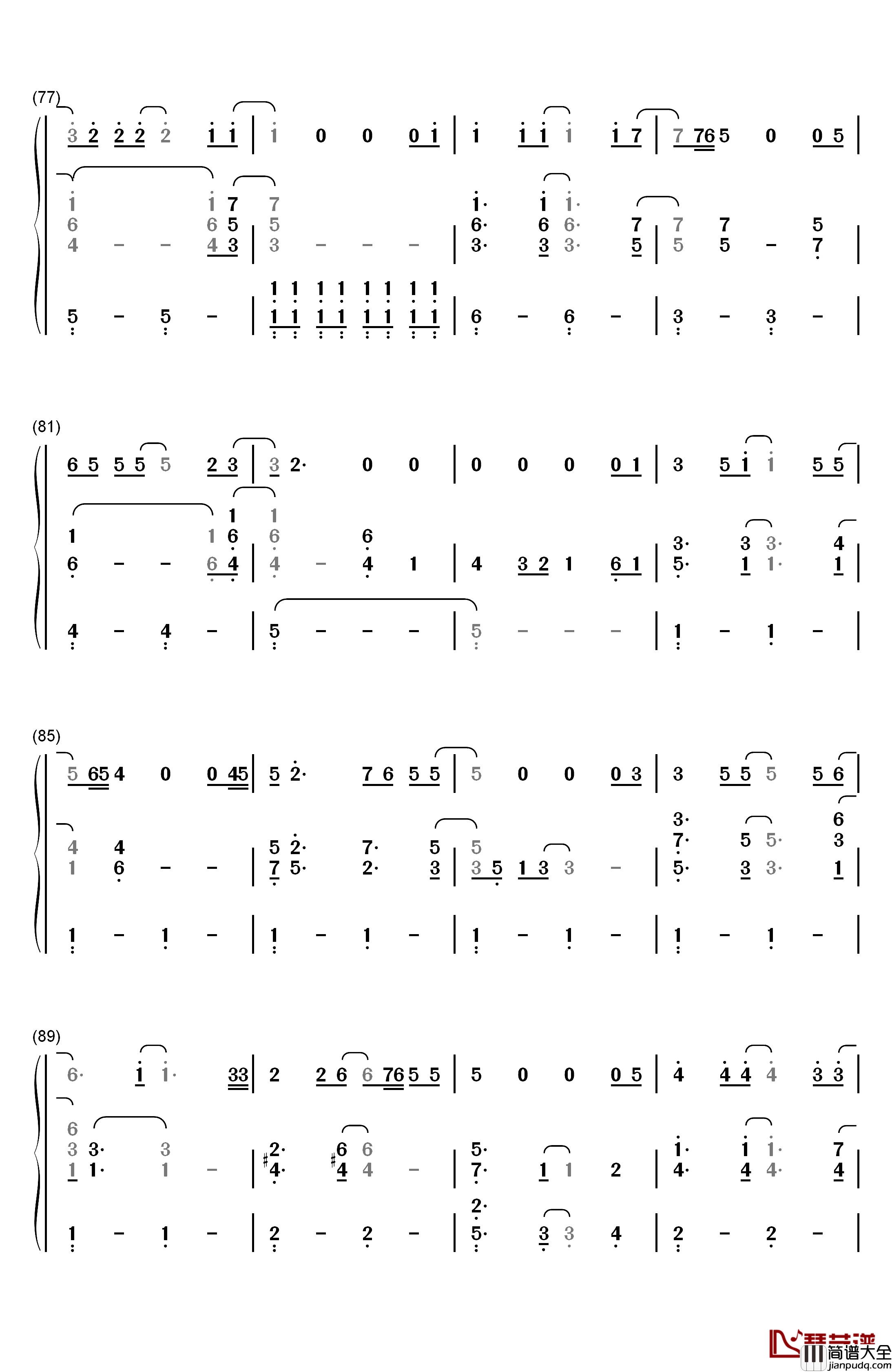 Sometimes_When_We_Touch钢琴简谱_数字双手_Dan_Hill