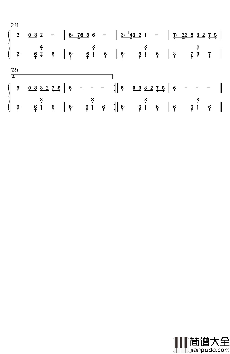 知音钢琴简谱_数字双手_李谷一