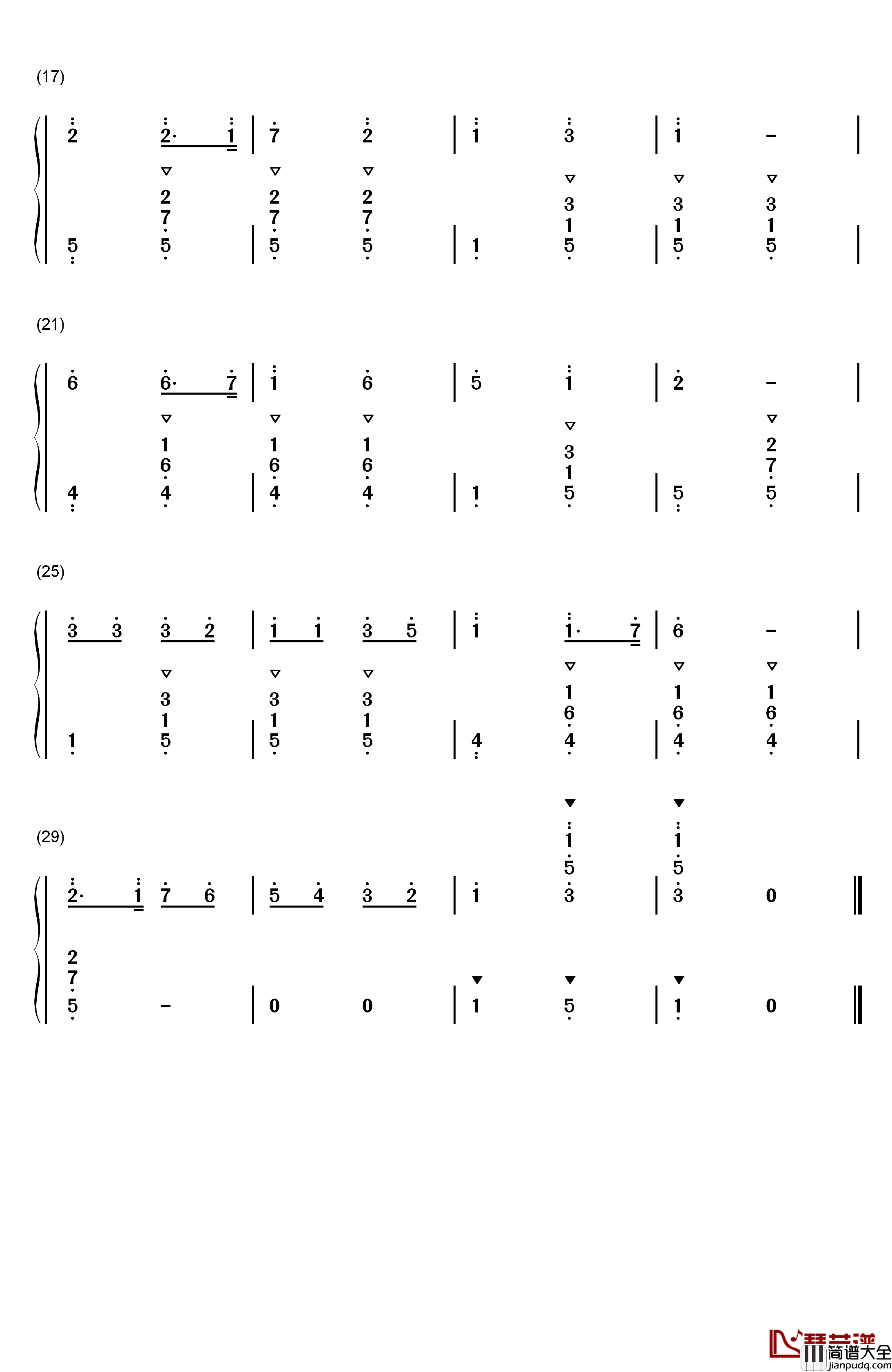 剪羊毛钢琴简谱_数字双手_未知