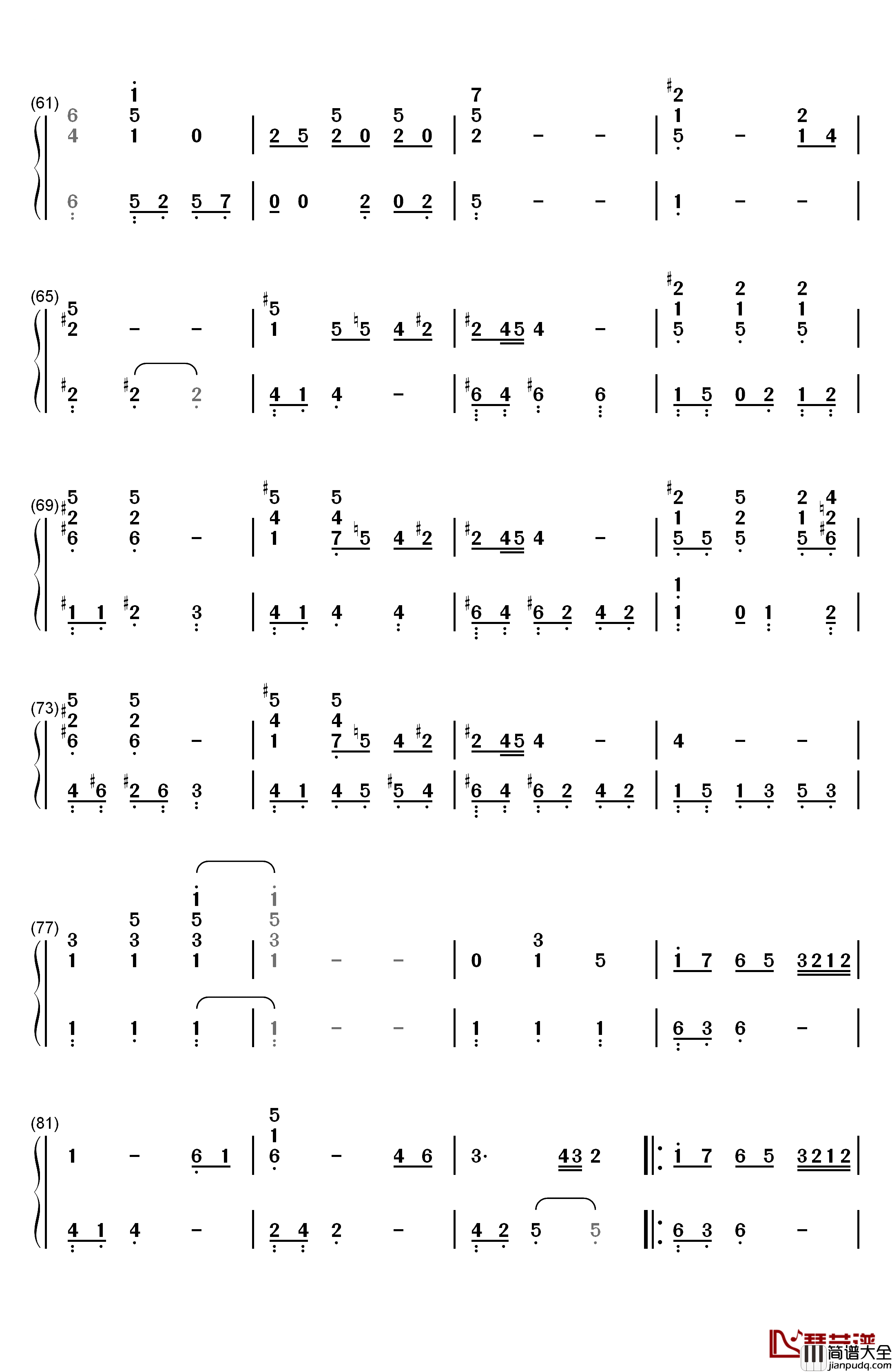 Continued_Story钢琴简谱_数字双手_Hitomi(黒石ひとみ)