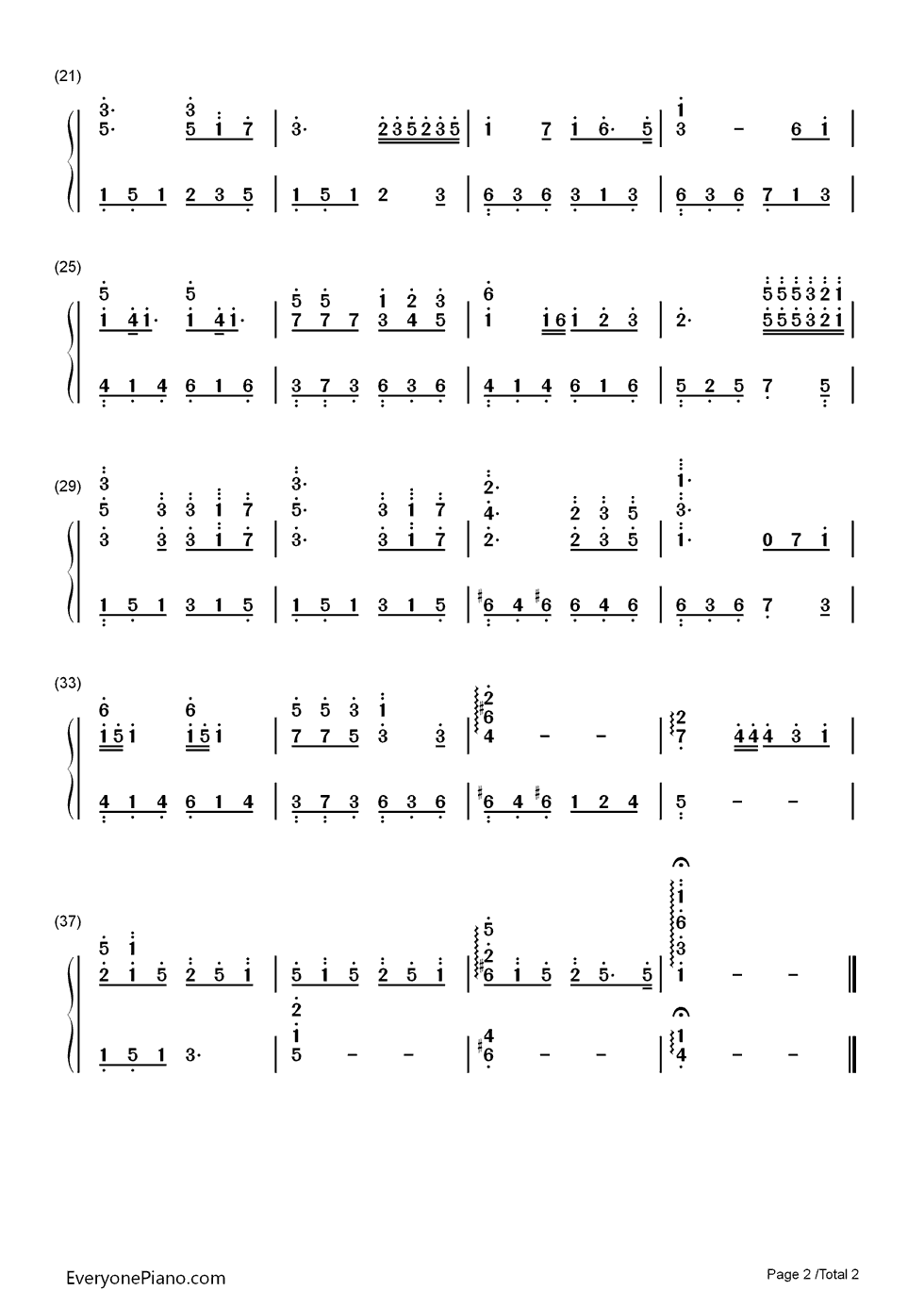 陪你度过漫长岁月钢琴简谱_数字双手_陈奕迅