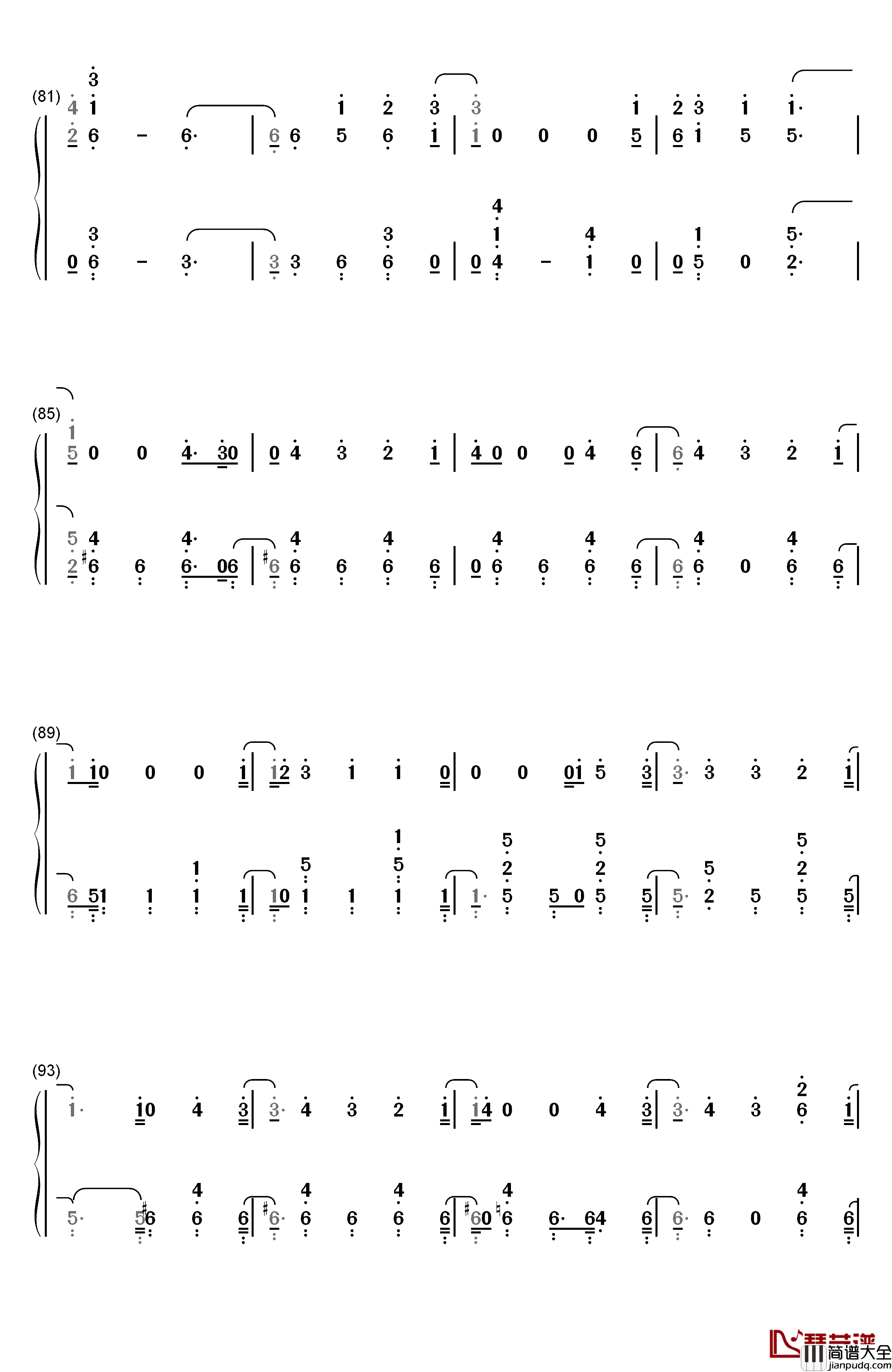 Space_Between钢琴简谱_数字双手_Mal_Evie