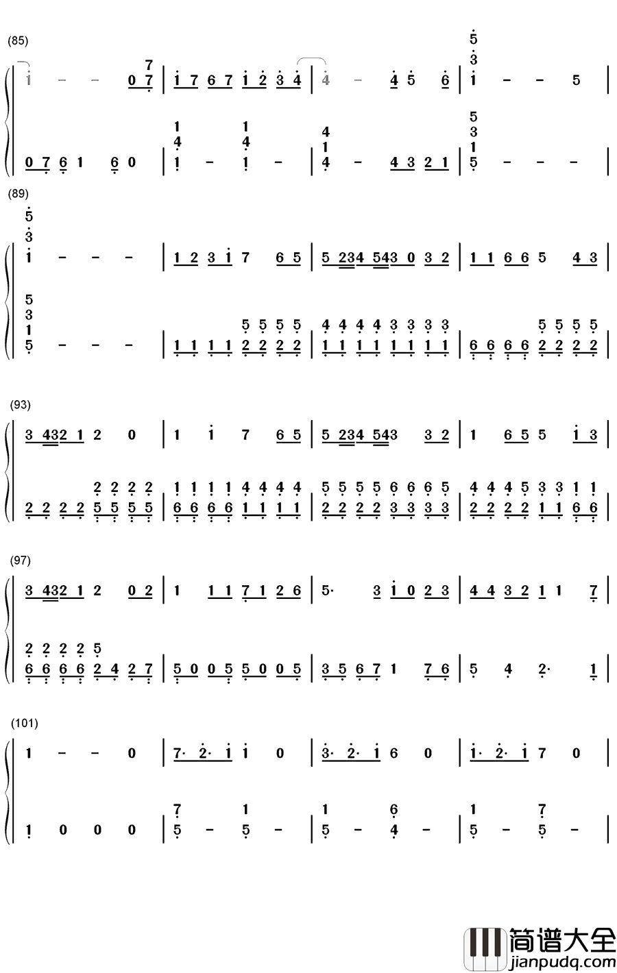 突然钢琴简谱_数字双手_FIELD_OF_VIEW