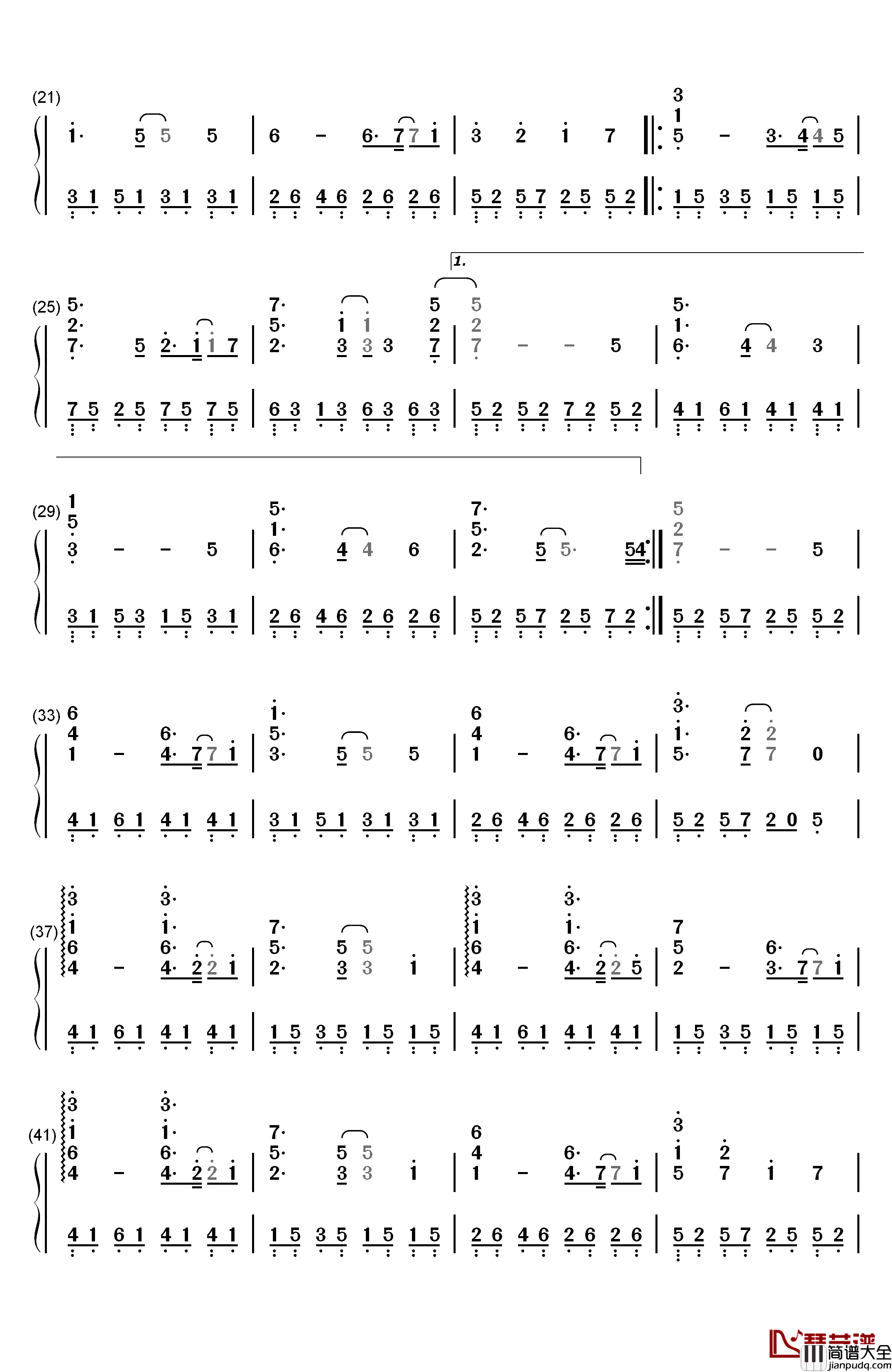 TAKUMI/匠钢琴简谱_数字双手_松谷卓