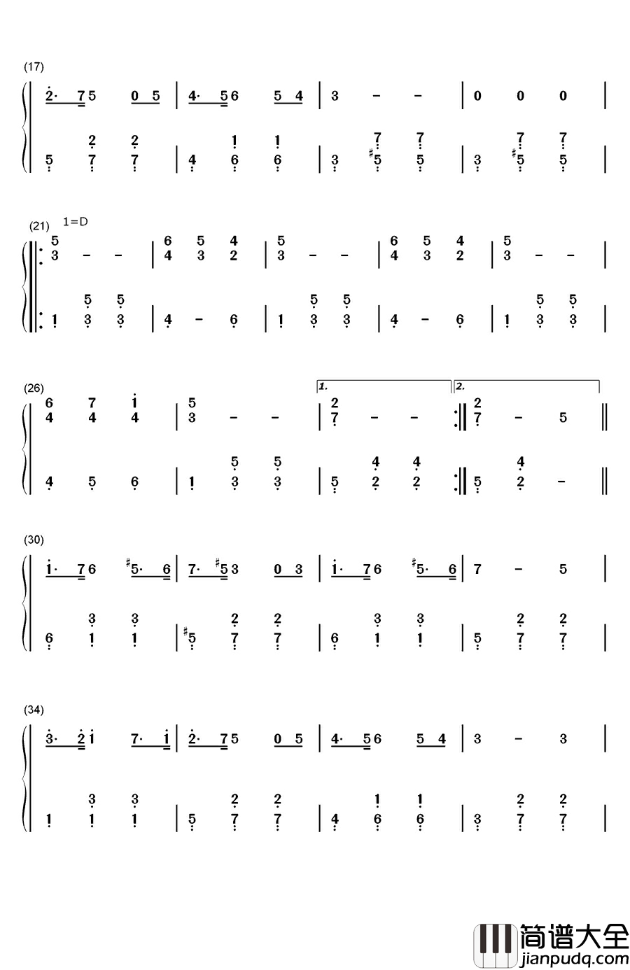 Conquest_of_Paradise钢琴简谱_数字双手_Vangelis