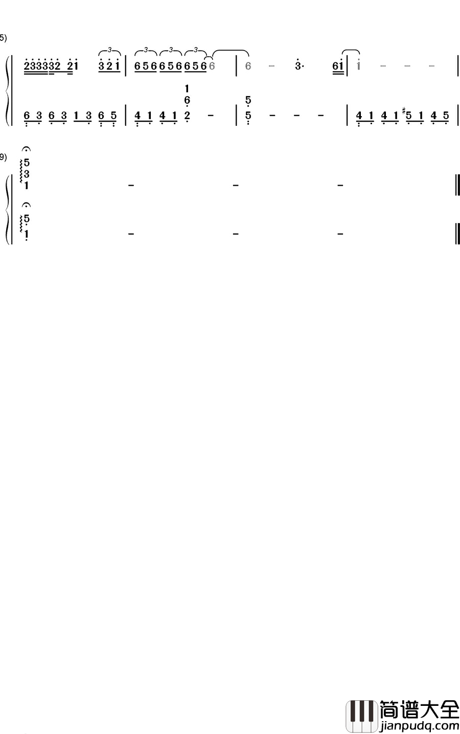 夜夜夜夜钢琴简谱_数字双手_齐秦