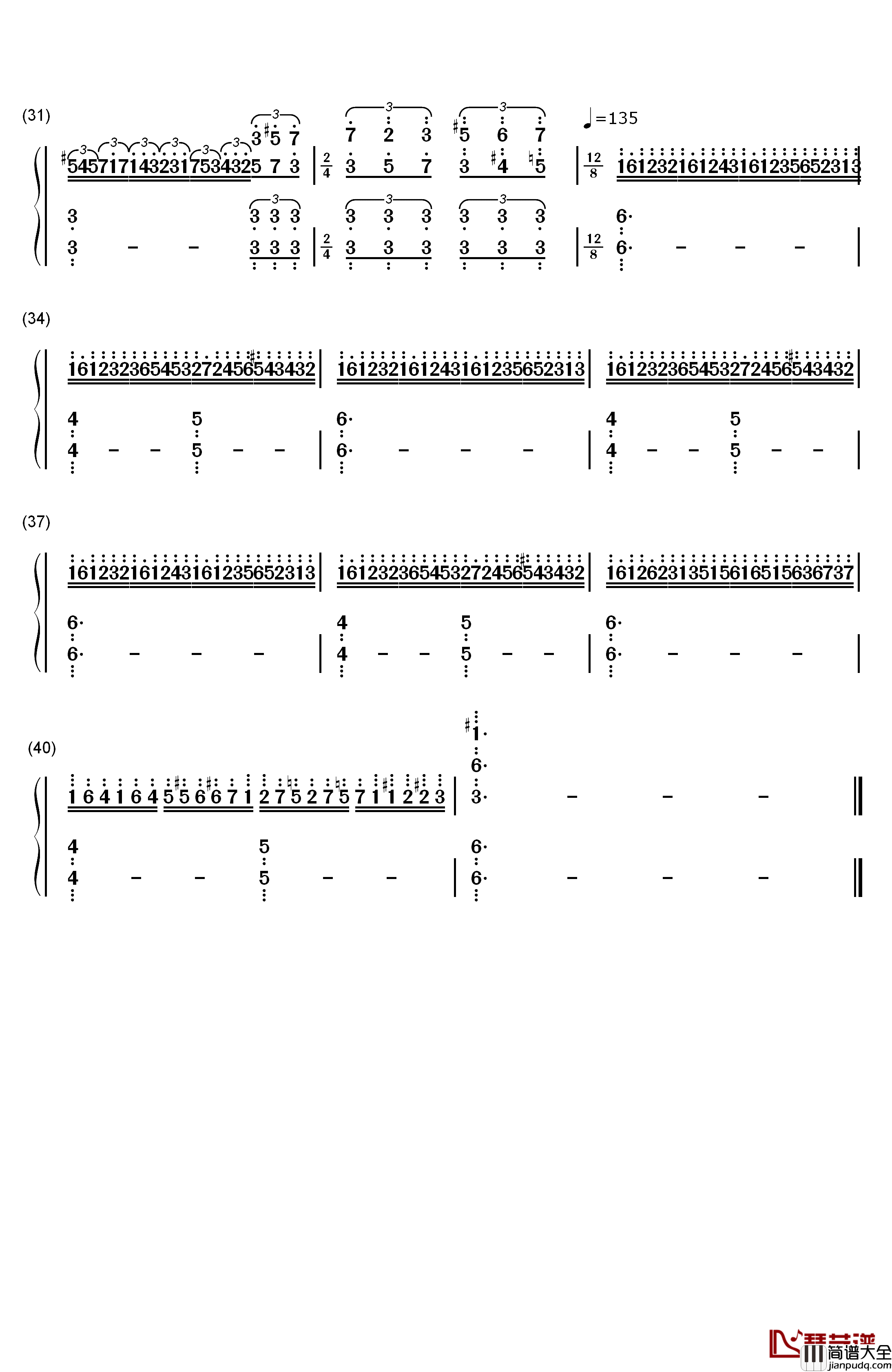 Entrance钢琴简谱_数字双手_Ice