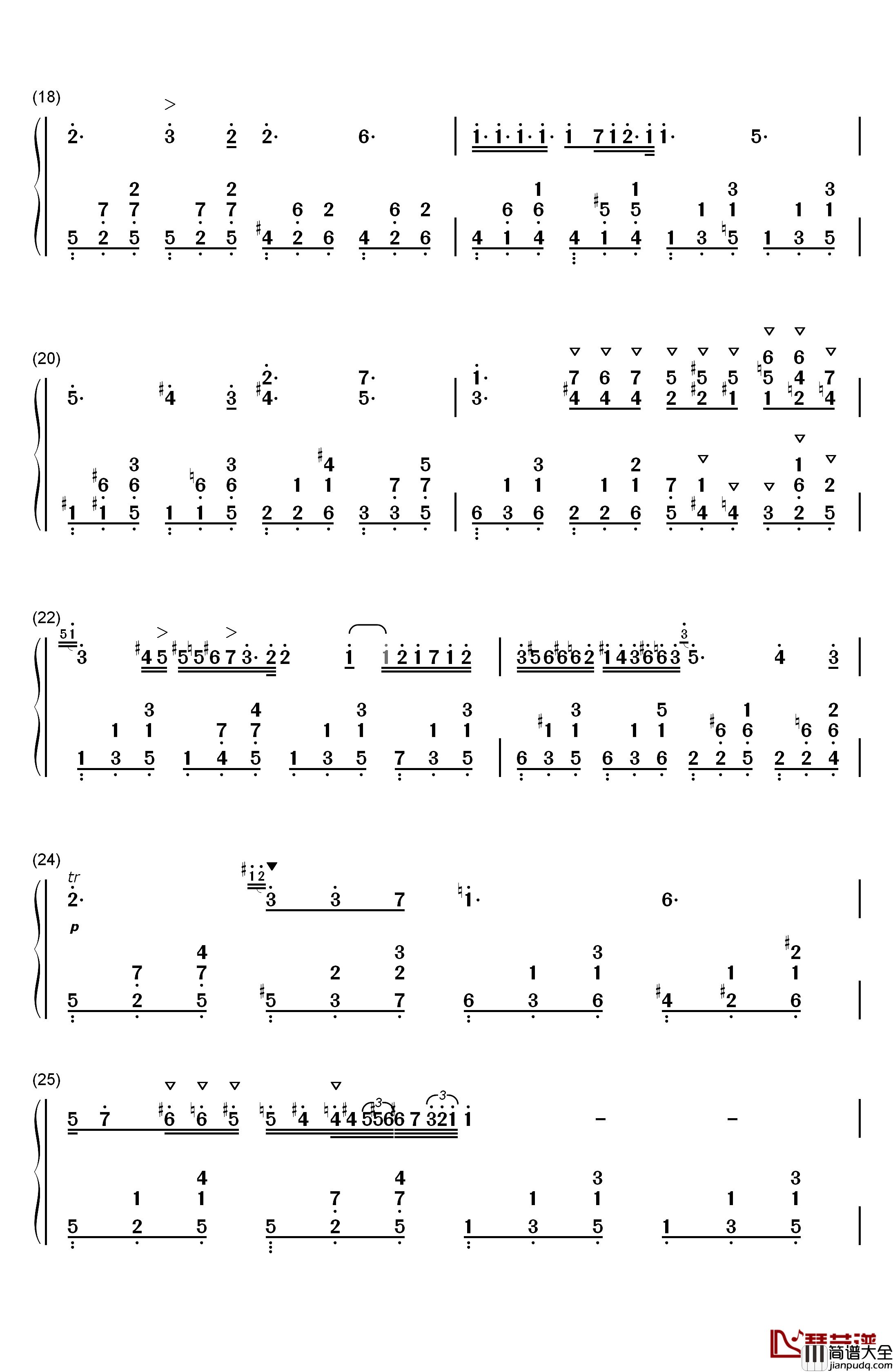 降E大调夜曲钢琴简谱_数字双手_肖邦