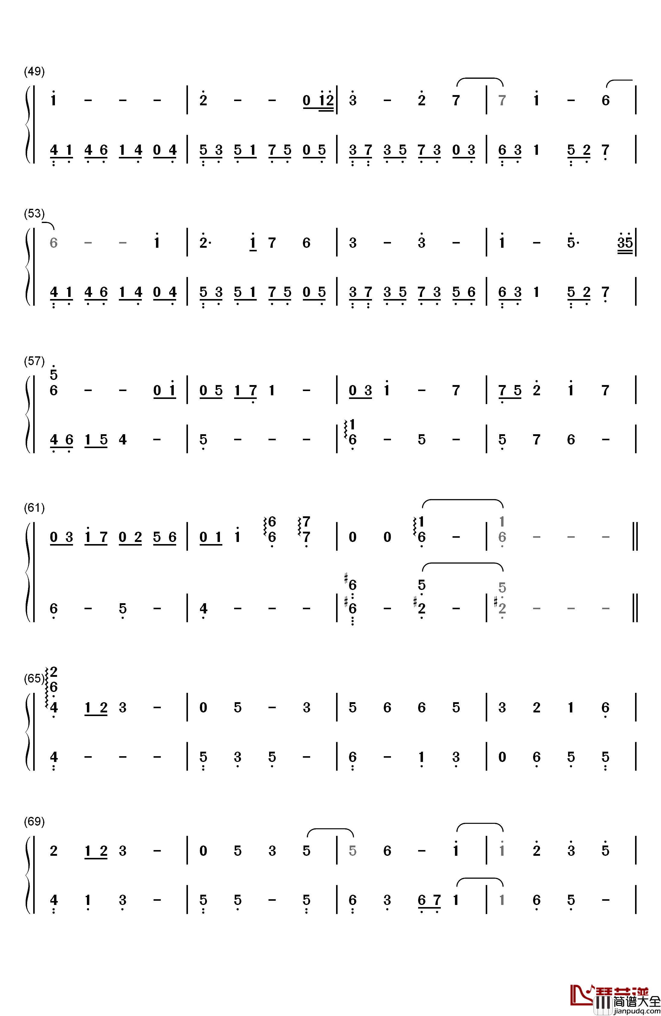 暁のヨナ钢琴简谱_数字双手_梁邦彦