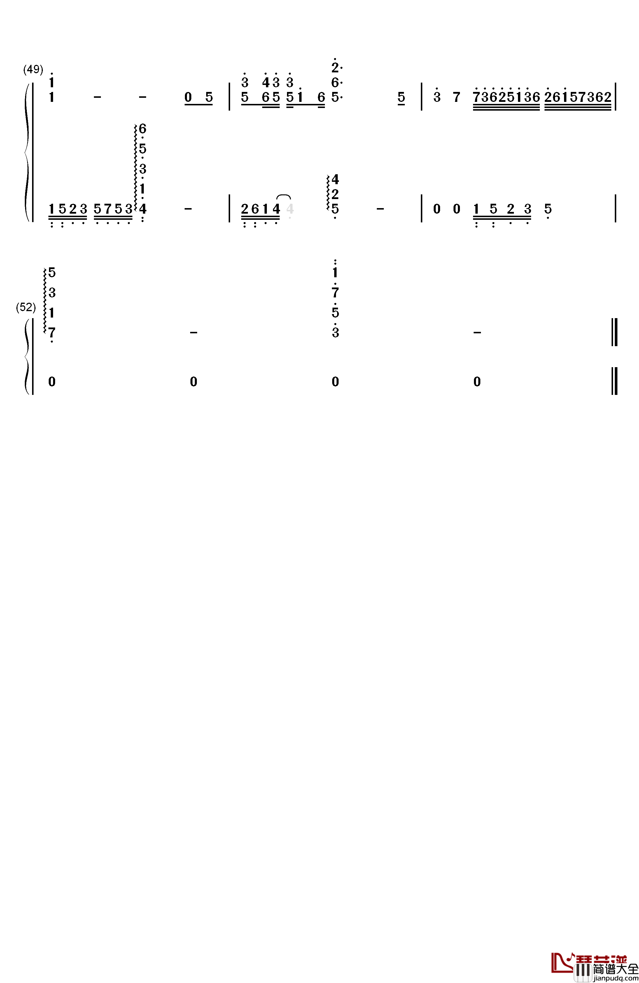 祈愿完美版钢琴简谱_数字双手_张艺兴