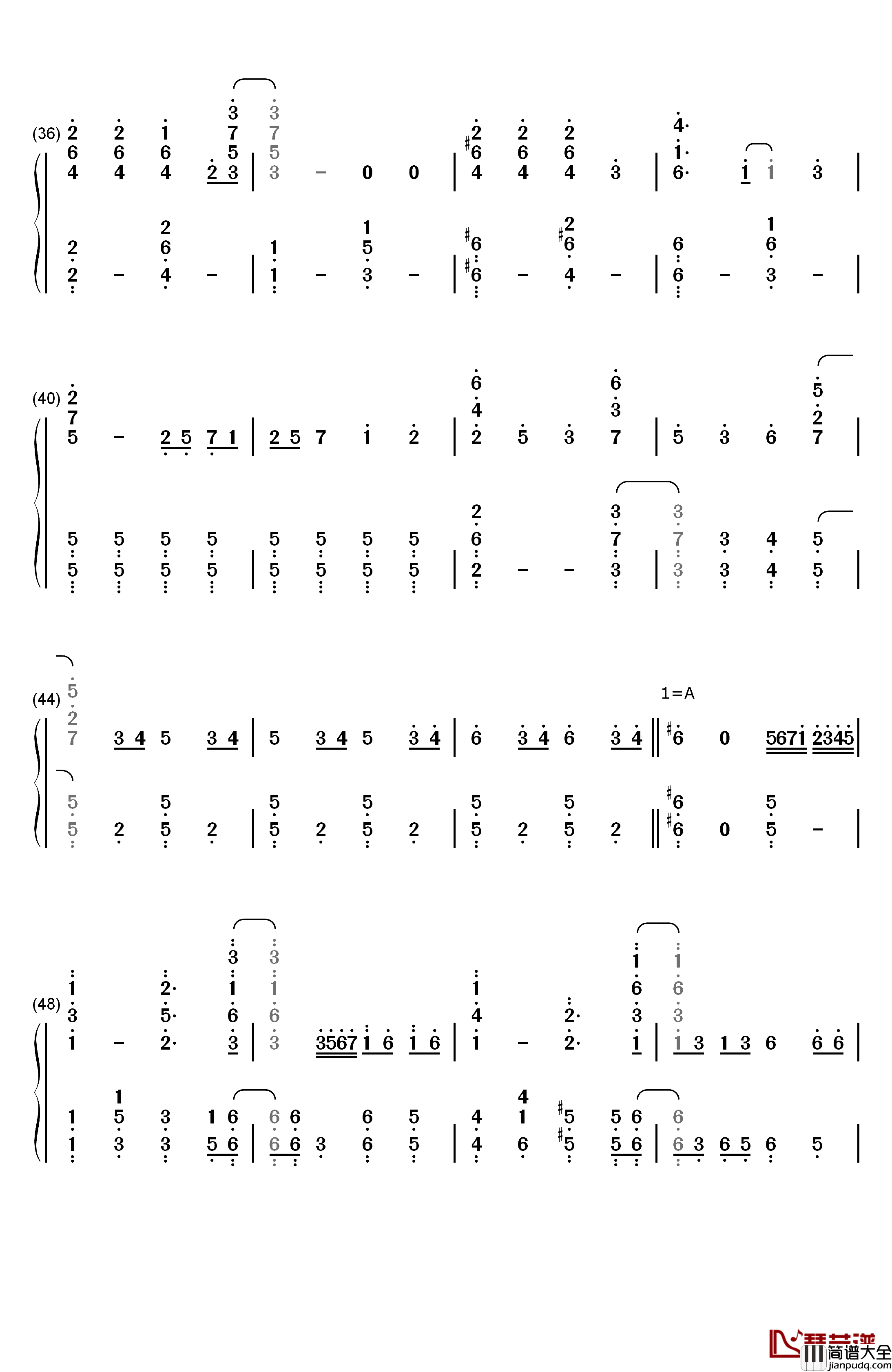 SHINY_DAYS钢琴简谱_数字双手_亚咲花