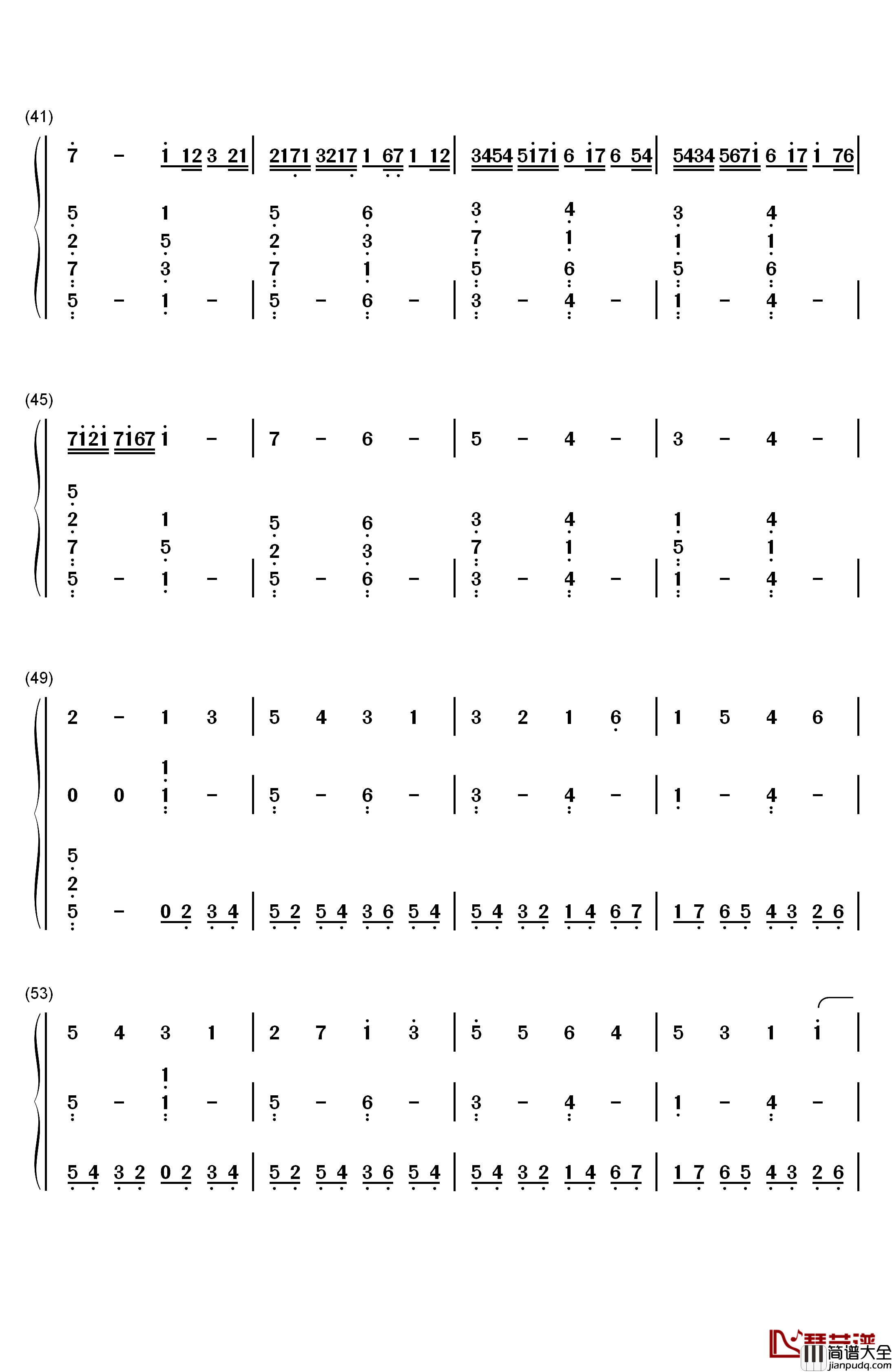 Hosiku星屑钢琴简谱_数字双手_藤岛裕之AI