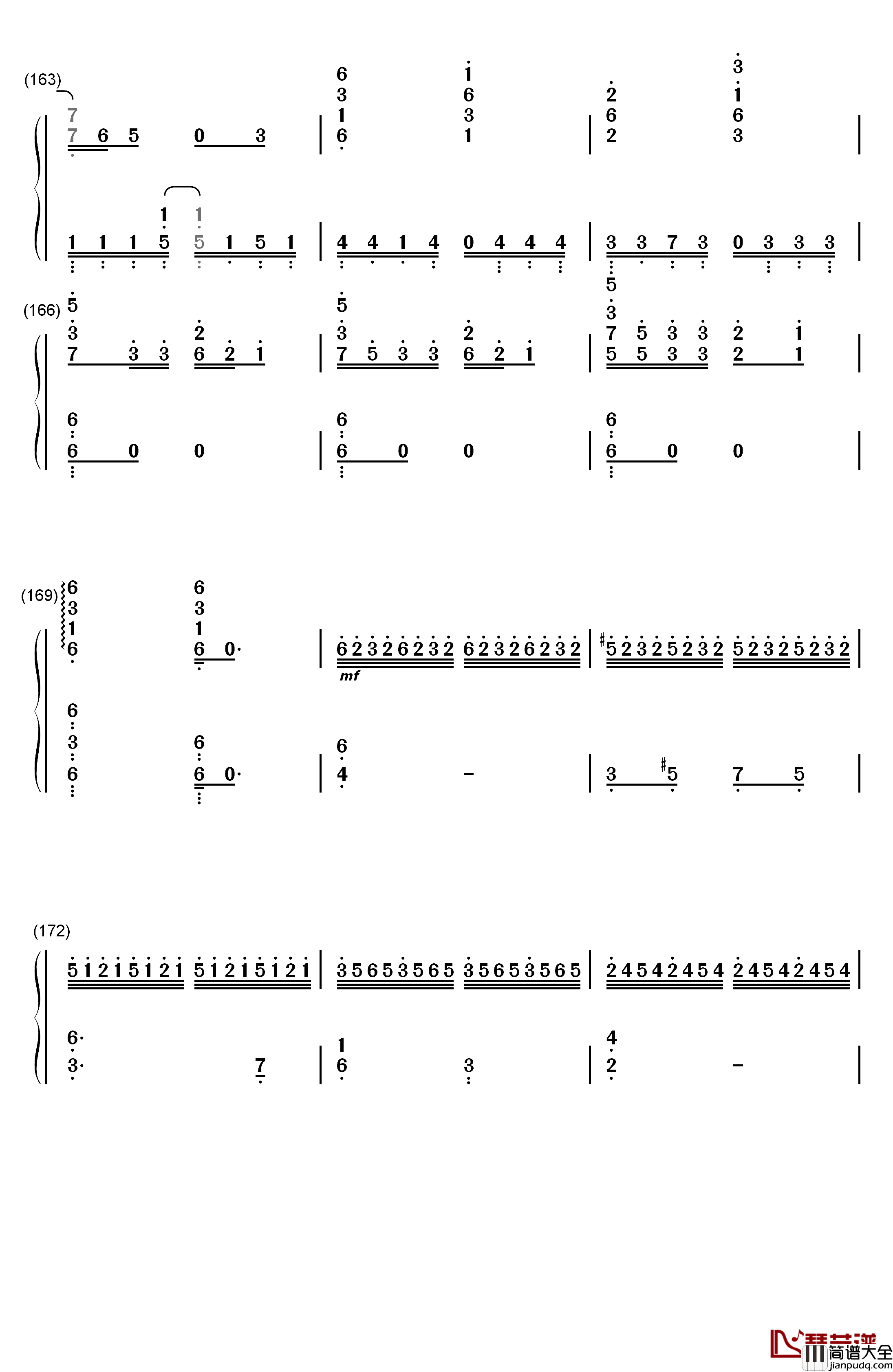 セツナドライブ钢琴简谱_数字双手_IA