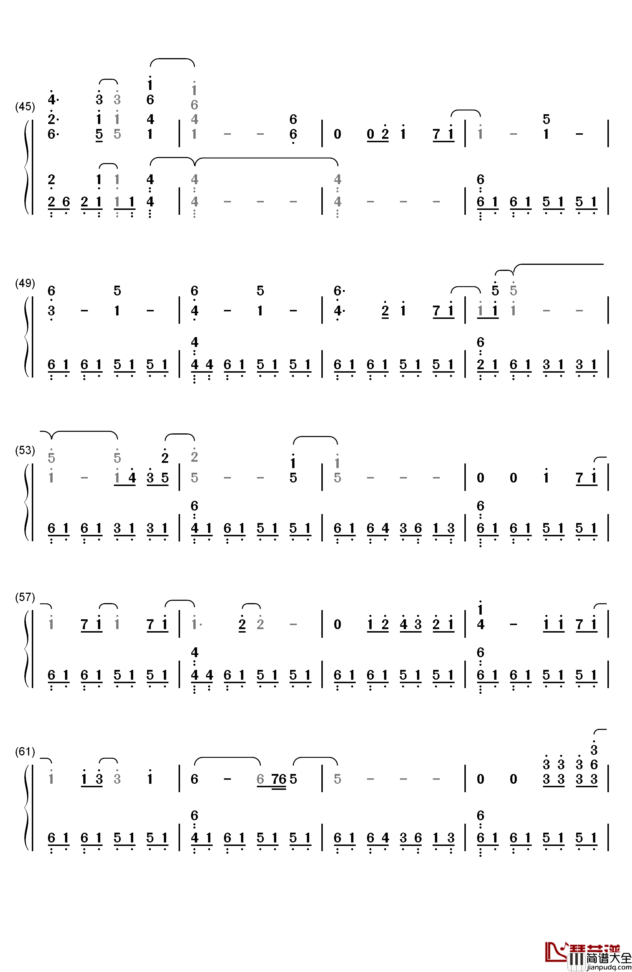 Turning_Tables钢琴简谱_数字双手_Adele