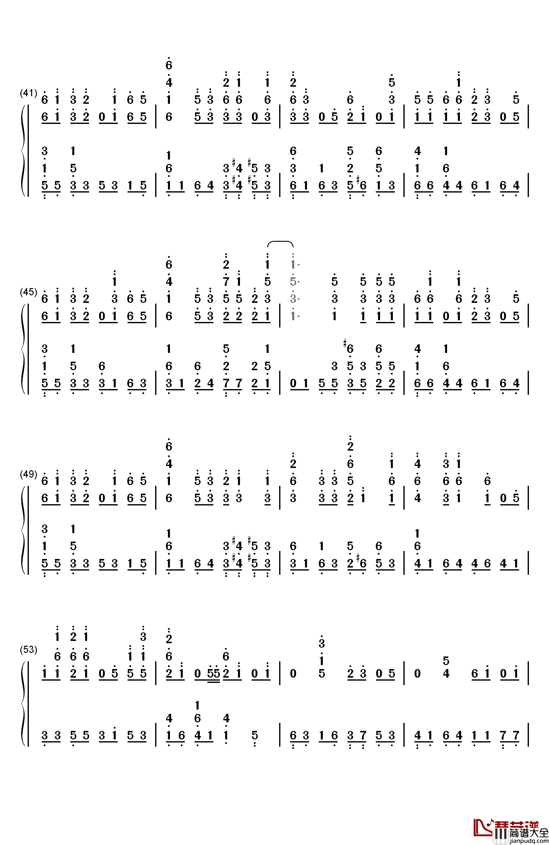 アヤノの幸福理論钢琴简谱_数字双手_Jin