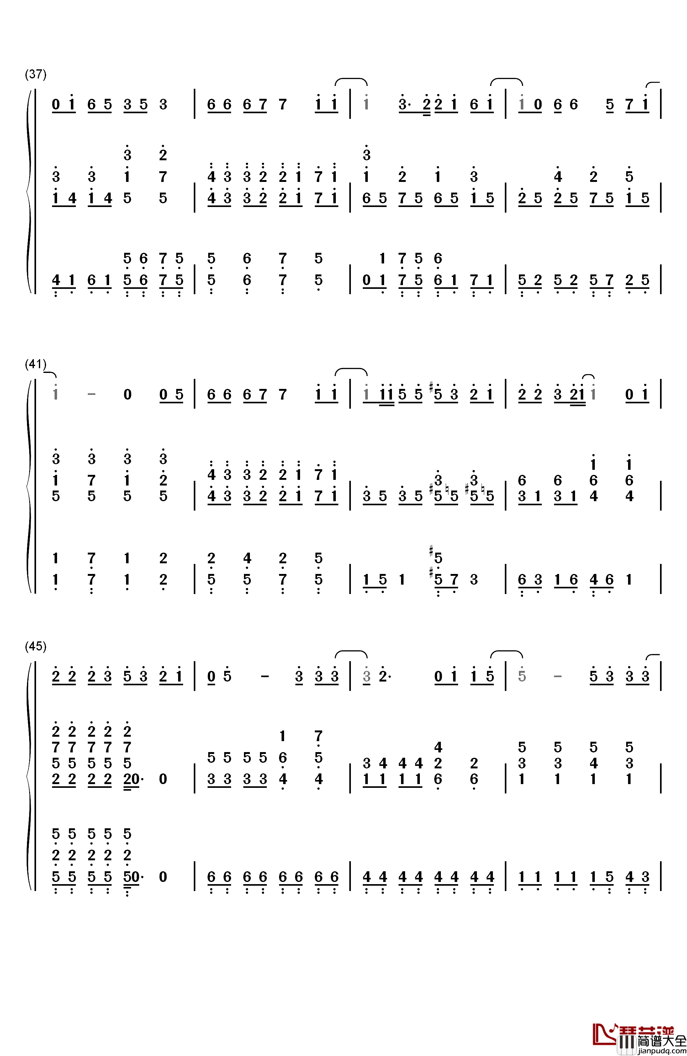 Try钢琴简谱_数字双手_Asher_Book