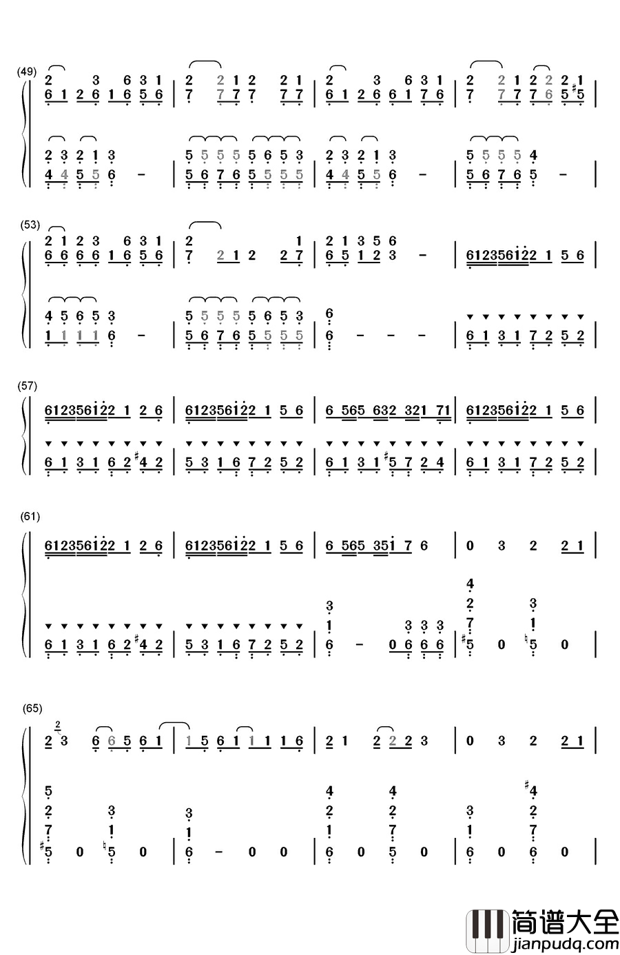 权御天下钢琴简谱_数字双手_洛天依