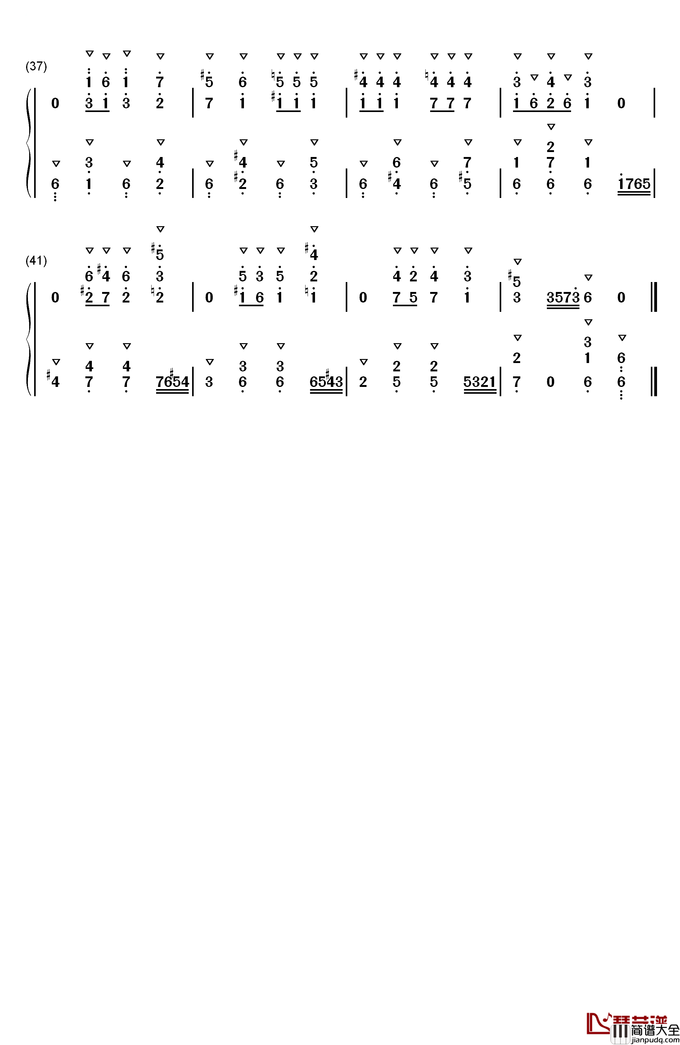 糖果仙子之舞钢琴简谱_数字双手_Pyotr_Ilyich_Tchaikovsky__柴可夫斯基