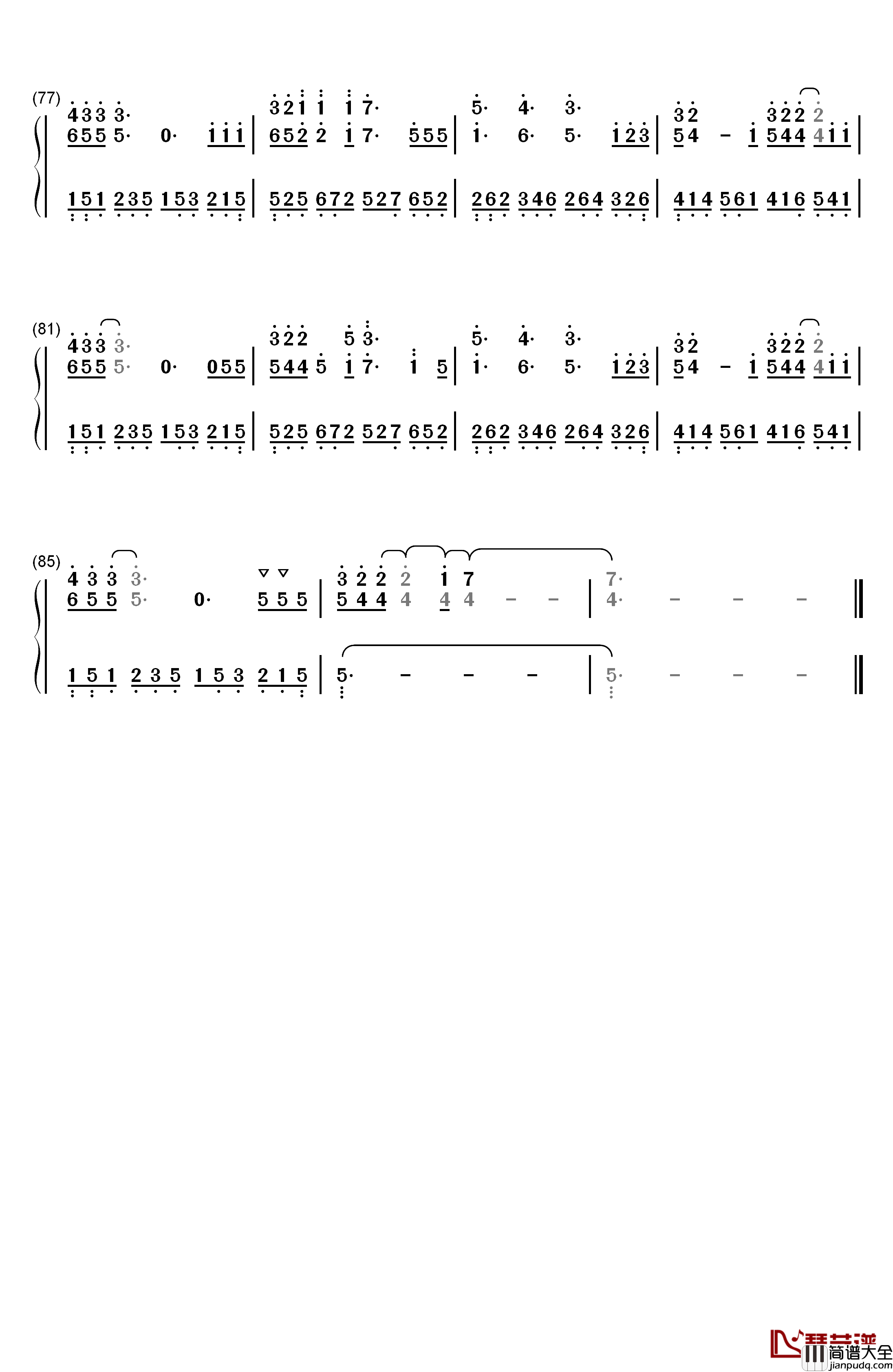 Flux钢琴简谱_数字双手_Ellie_Goulding