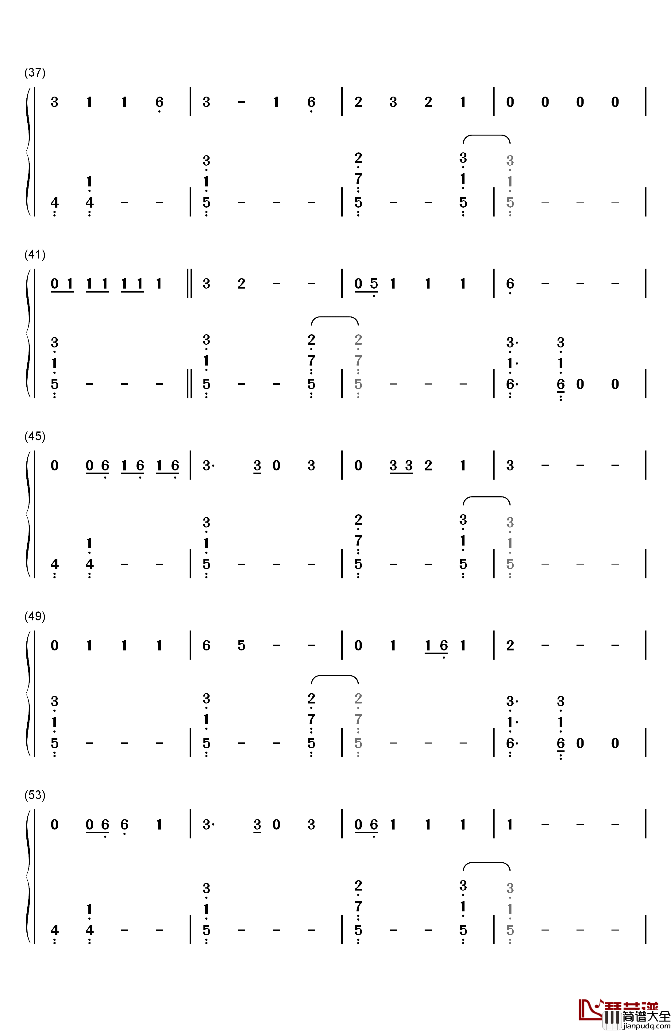 Body_Like_a_Back_Road钢琴简谱_数字双手_Sam_Hunt