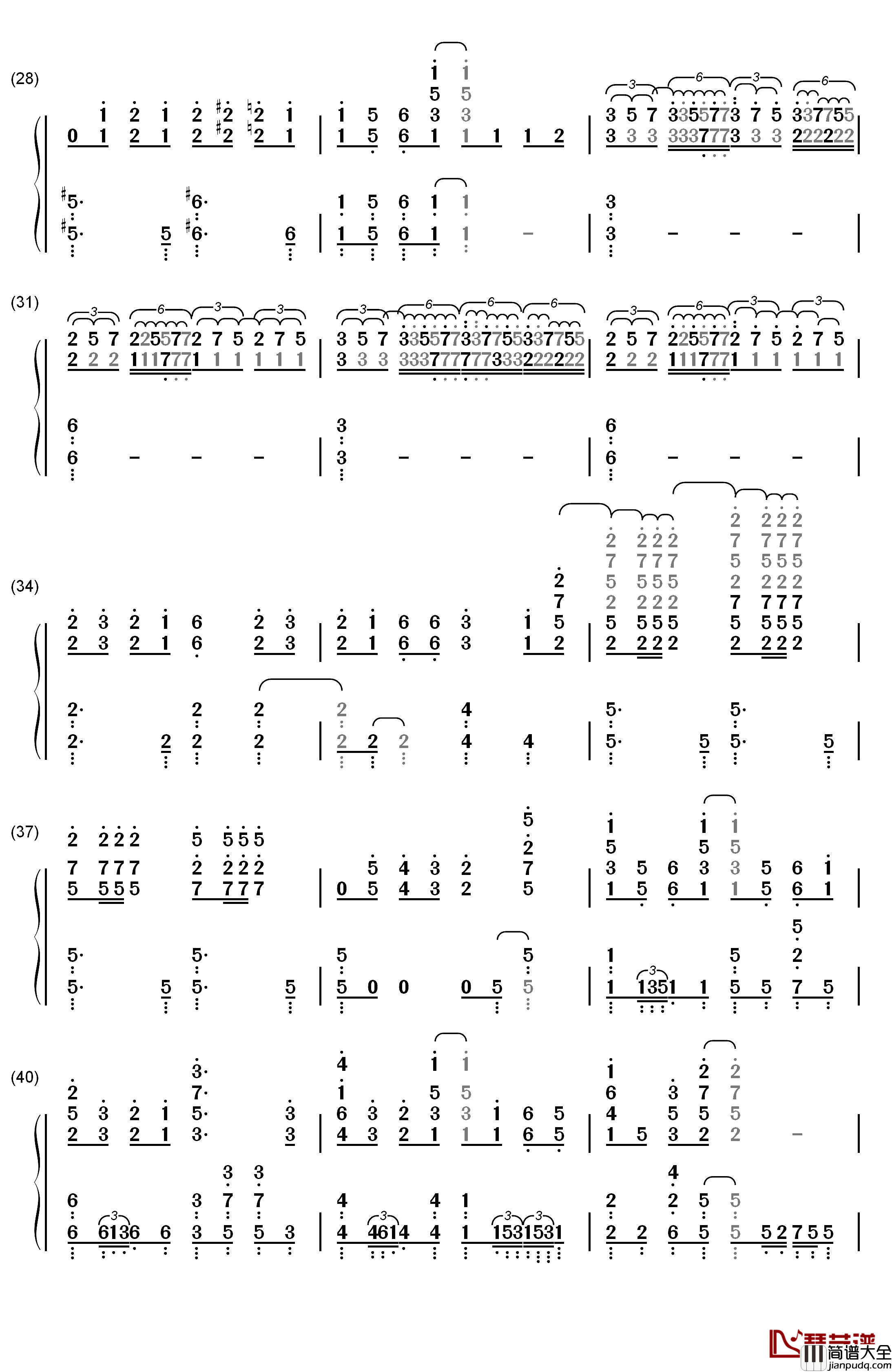 ふ・れ・ん・ど・し・た・い钢琴简谱_数字双手_学园生活部